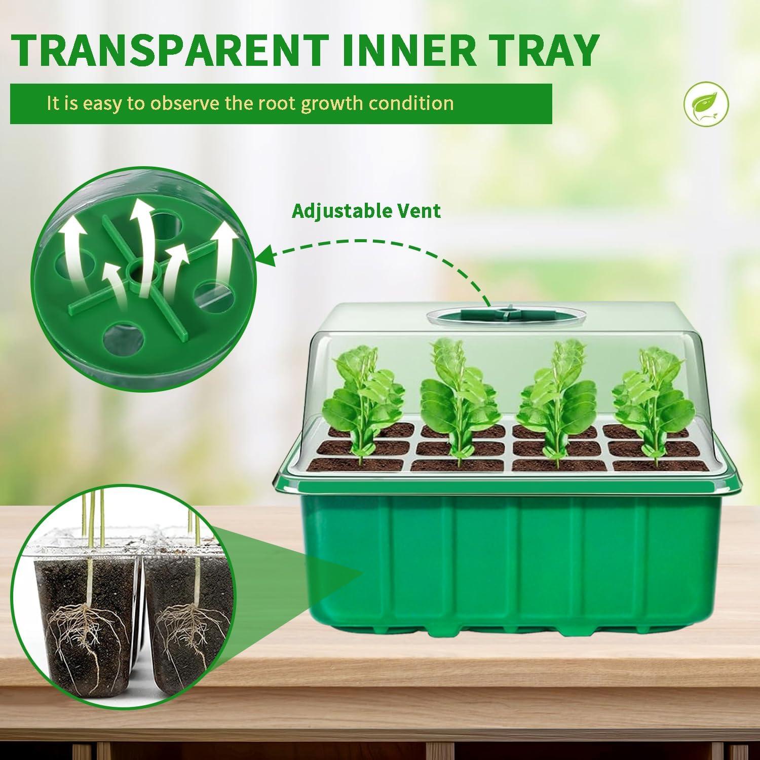 Kit de Germinación de Semillas Viaoone - 5 Bandejas 60 Celdas