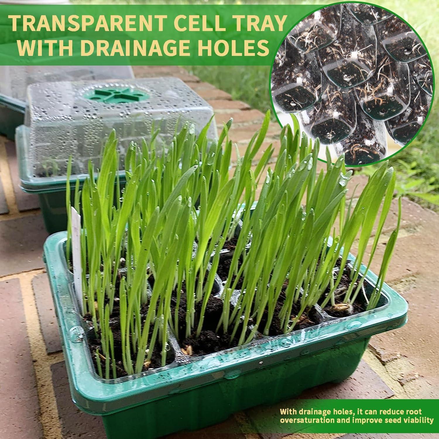 Kit de Germinación de Semillas Viaoone - 5 Bandejas 60 Celdas