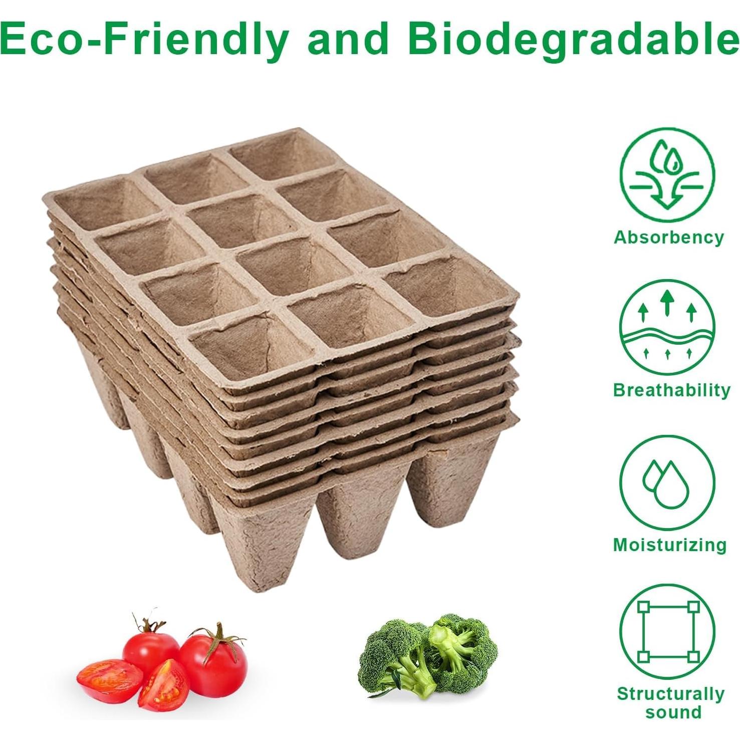 Bandejas Biodegradables para Plántulas YFANITI - 60 Celdas