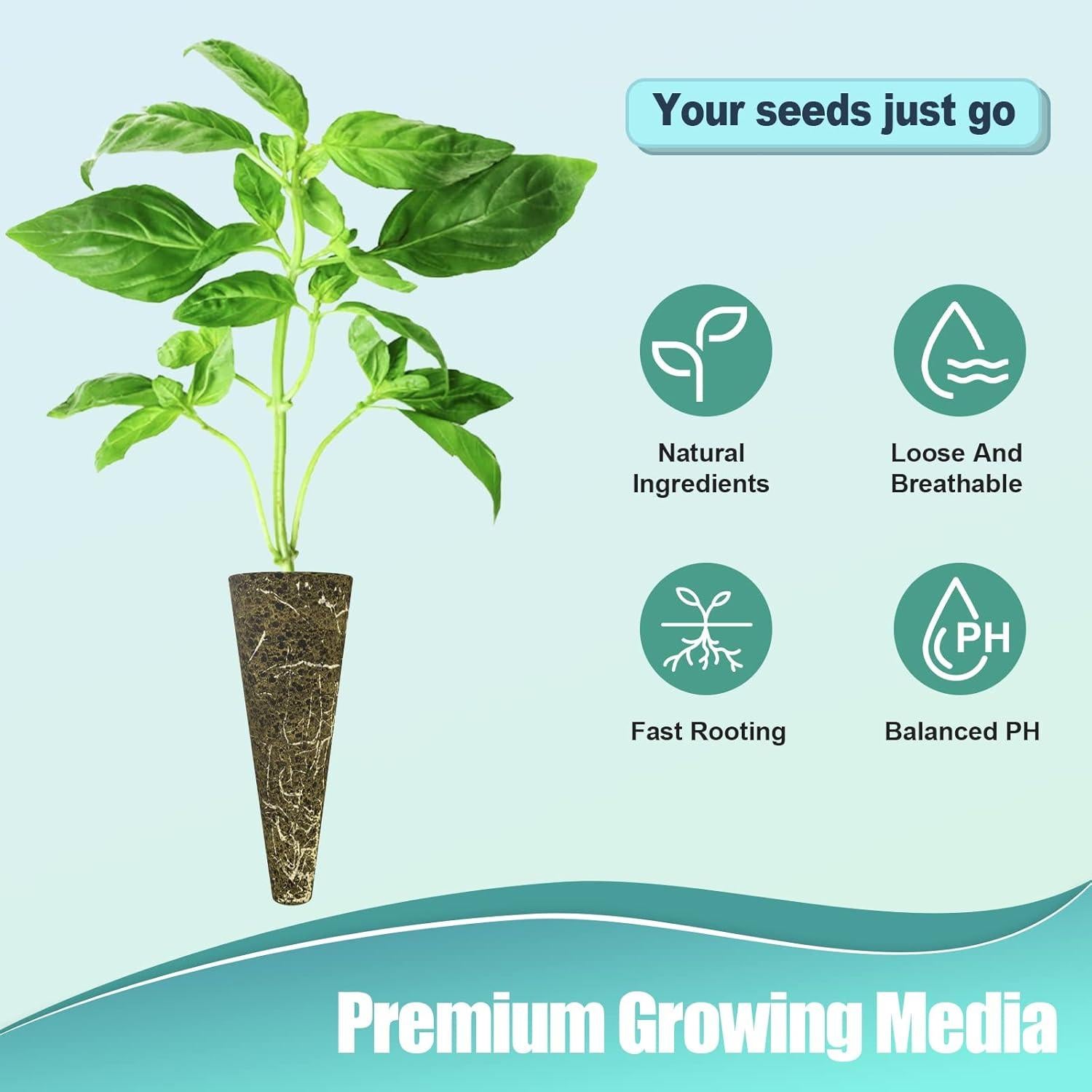 Kit de 64 Piezas Hidropónicas Haligo - Cultivo de Semillas