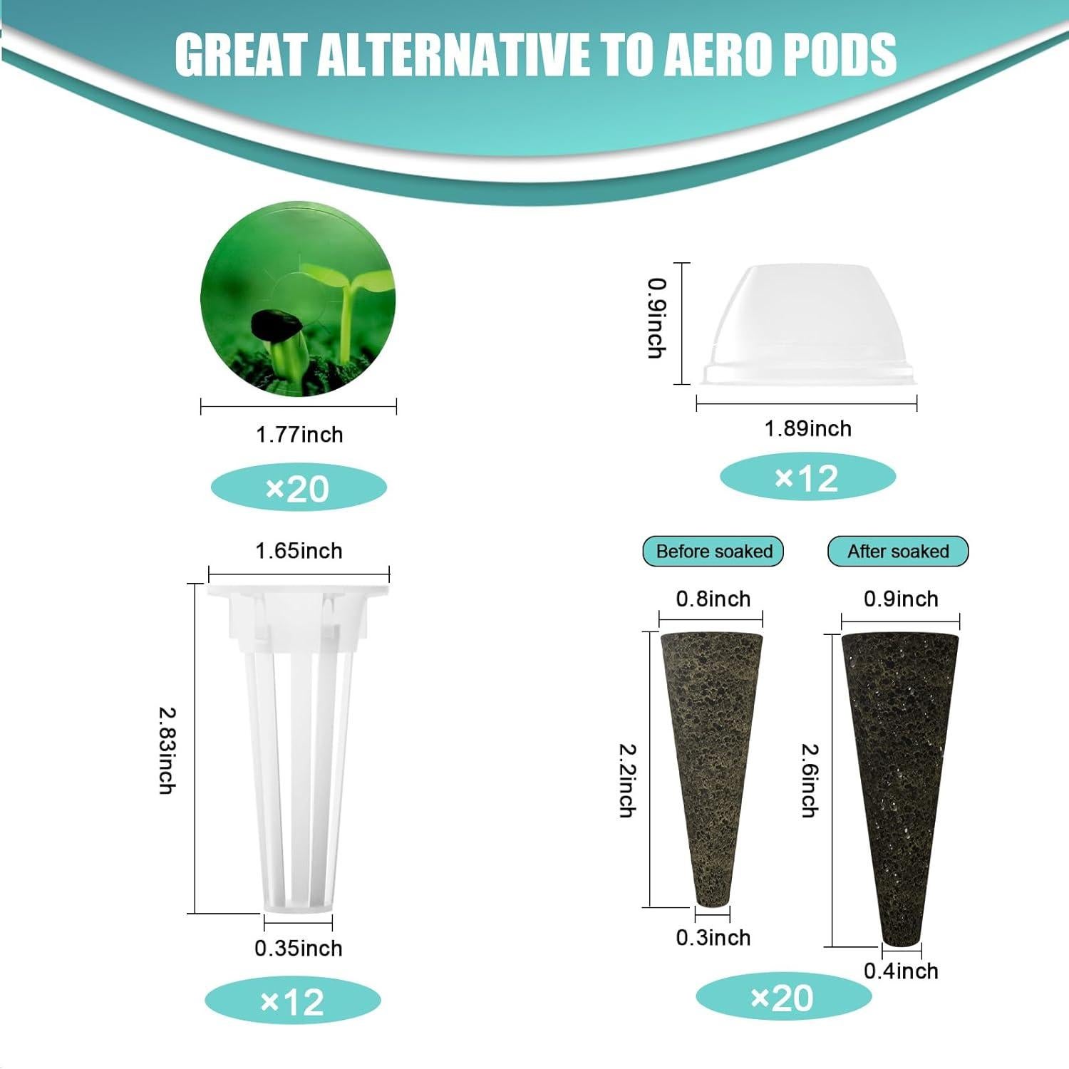 Kit de 64 Piezas Hidropónicas Haligo - Cultivo de Semillas