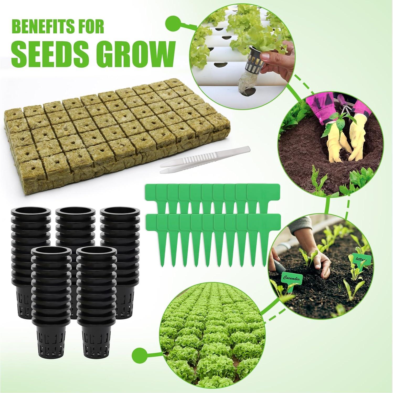 Set de Cubos de Plantación de Lana de Roca Windspeed 120 Pcs