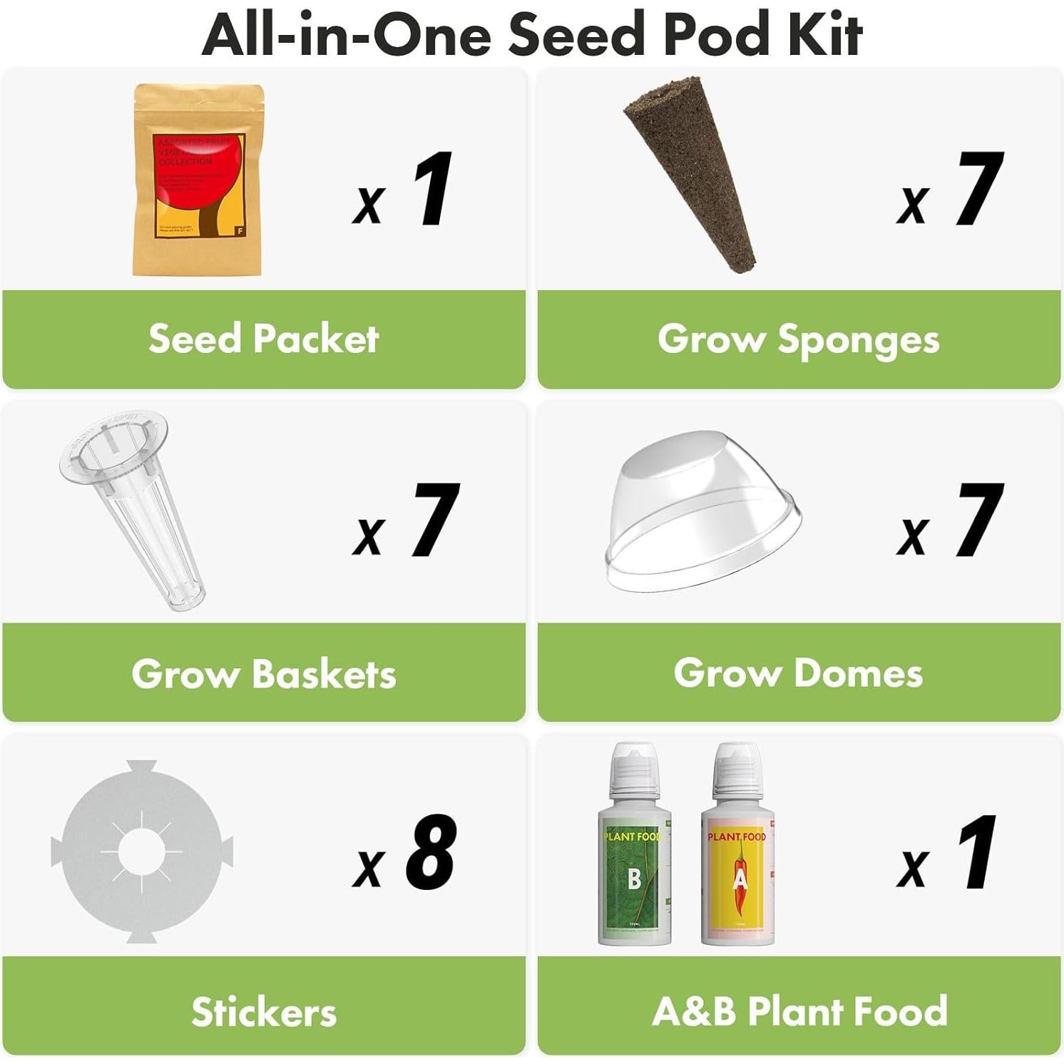 Kit de Válvulas de Semillas Hidropónicas LYKOCLEAN - 7 Variedades