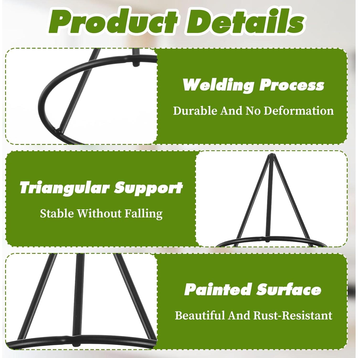 Kit de Crecimiento de Árbol de Aguacate Tyqour - 3 Piezas Soporte Metálico Triangular Negro