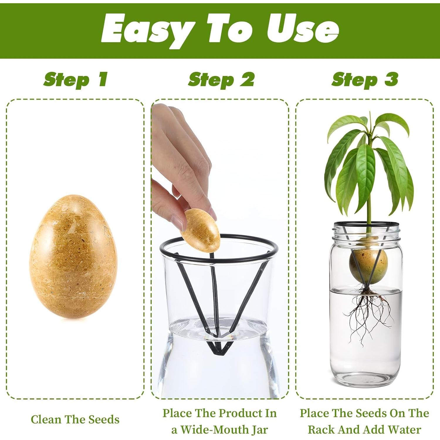 Kit de Crecimiento de Árbol de Aguacate Tyqour - 3 Piezas Soporte Metálico Triangular Negro