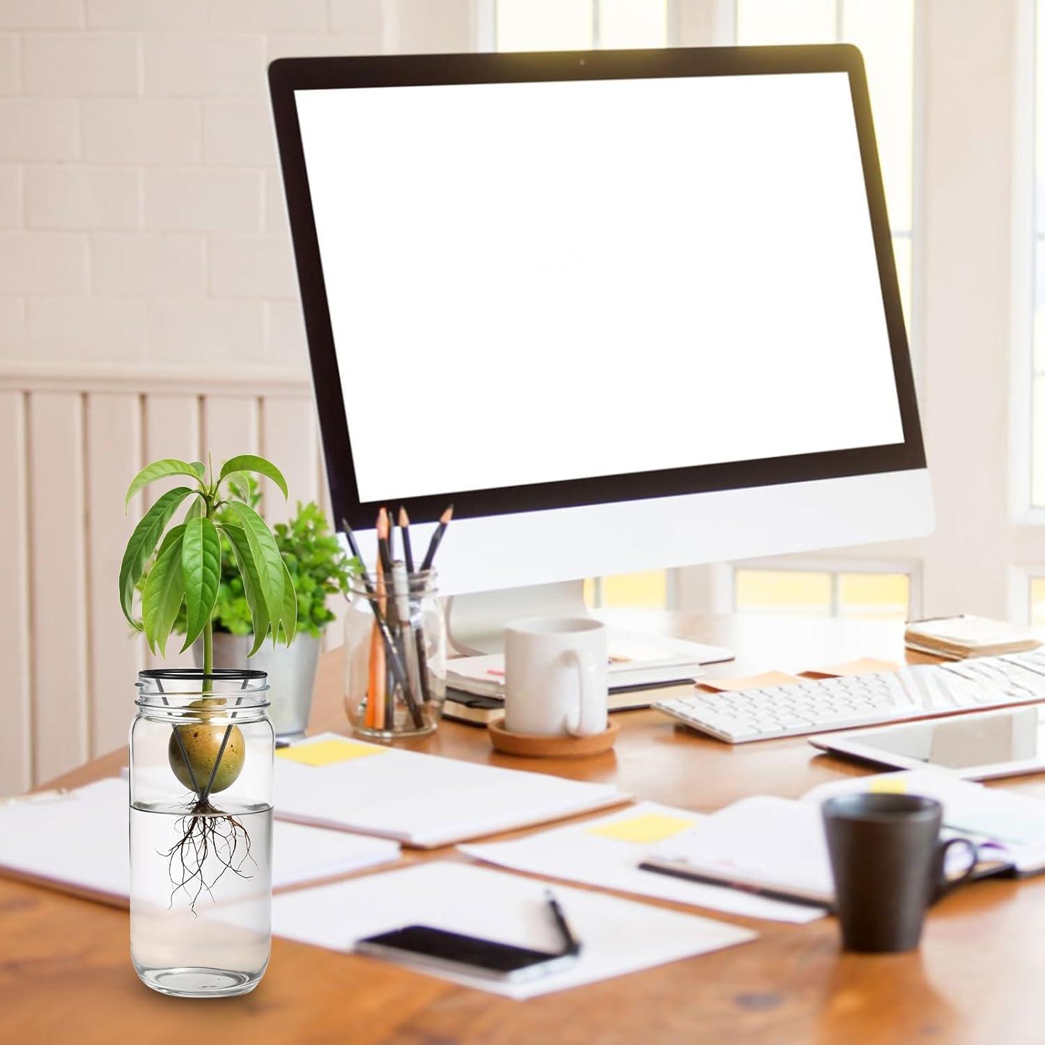 Kit de Crecimiento de Árbol de Aguacate Tyqour - 3 Piezas Soporte Metálico Triangular Negro