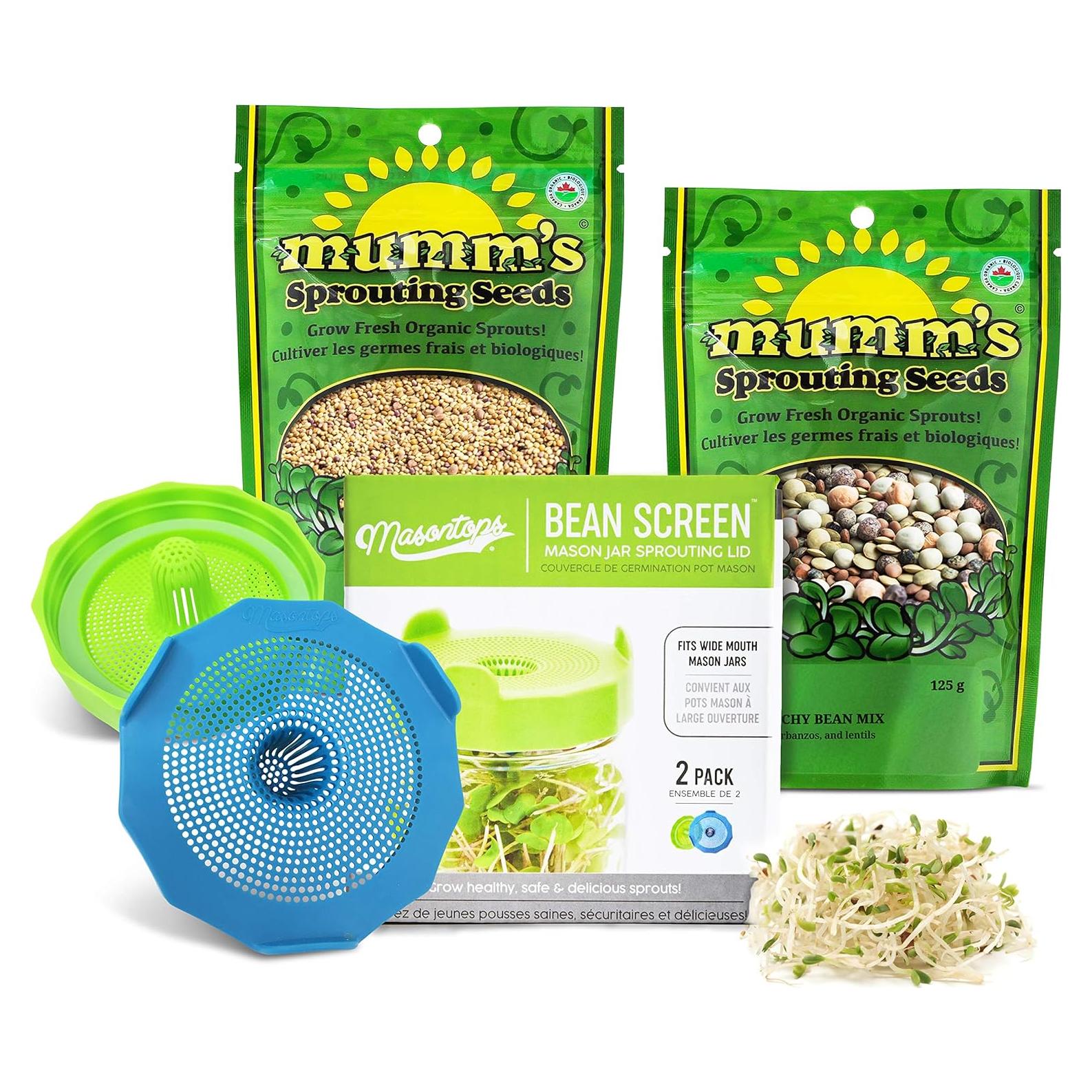 Kit de Germinación Masontops Bean Screen - 2 Tapas y Semillas