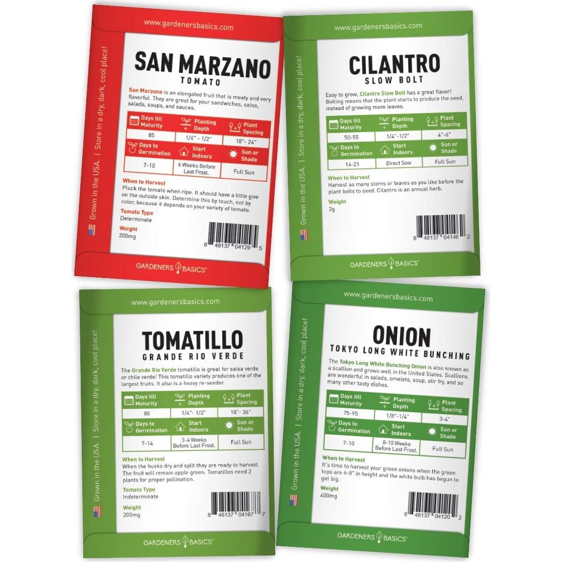 Kit de Semillas para Salsa Picante Gardeners Basics - 8 Variedades