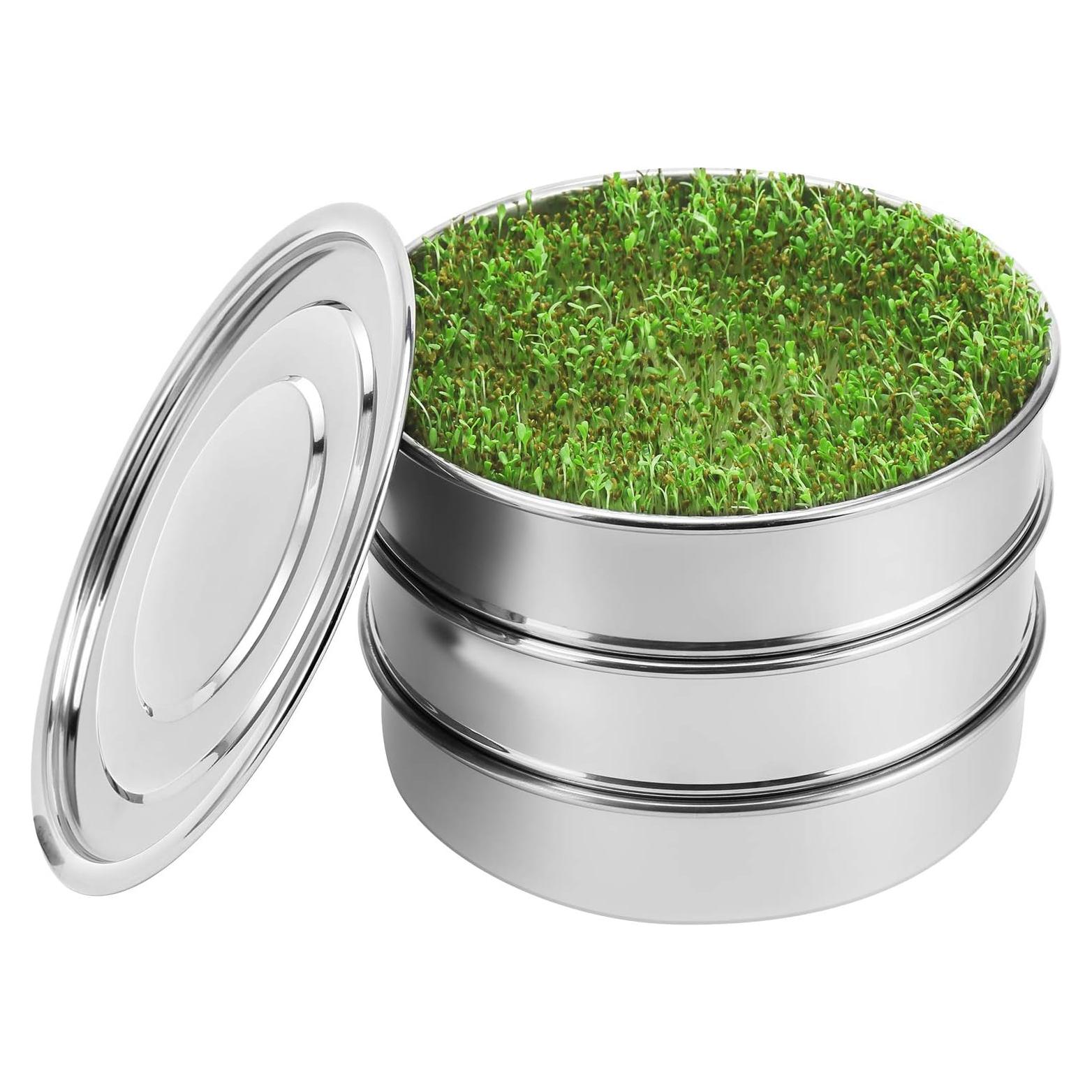 Kit de Germinación Apilable SOLIGT de Acero Inoxidable 2 Niveles