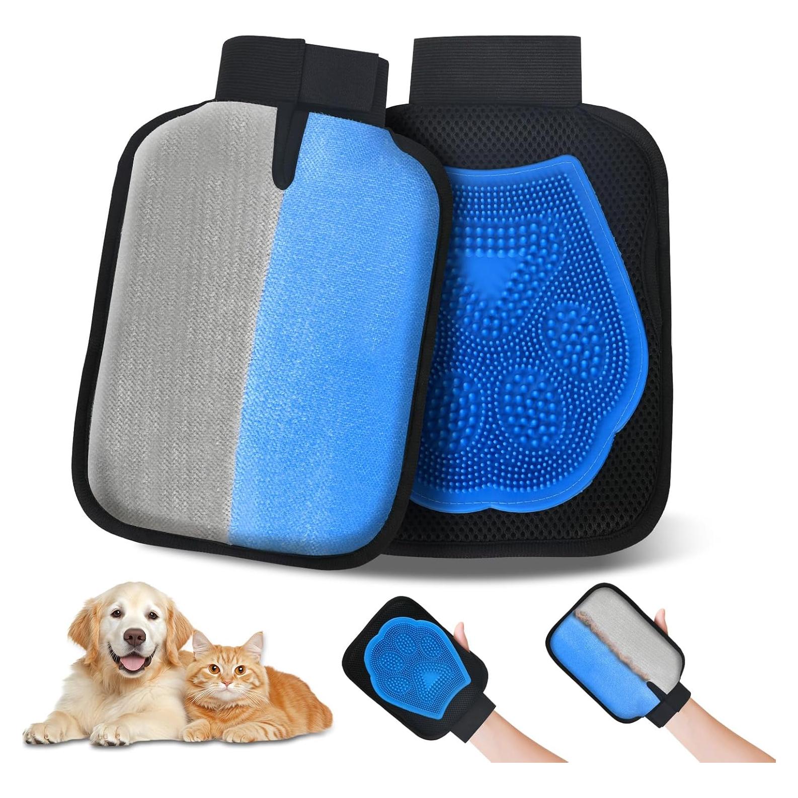 Guante Removedor de Pelo de Mascotas Cuipingoo 2 en 1 Lavable