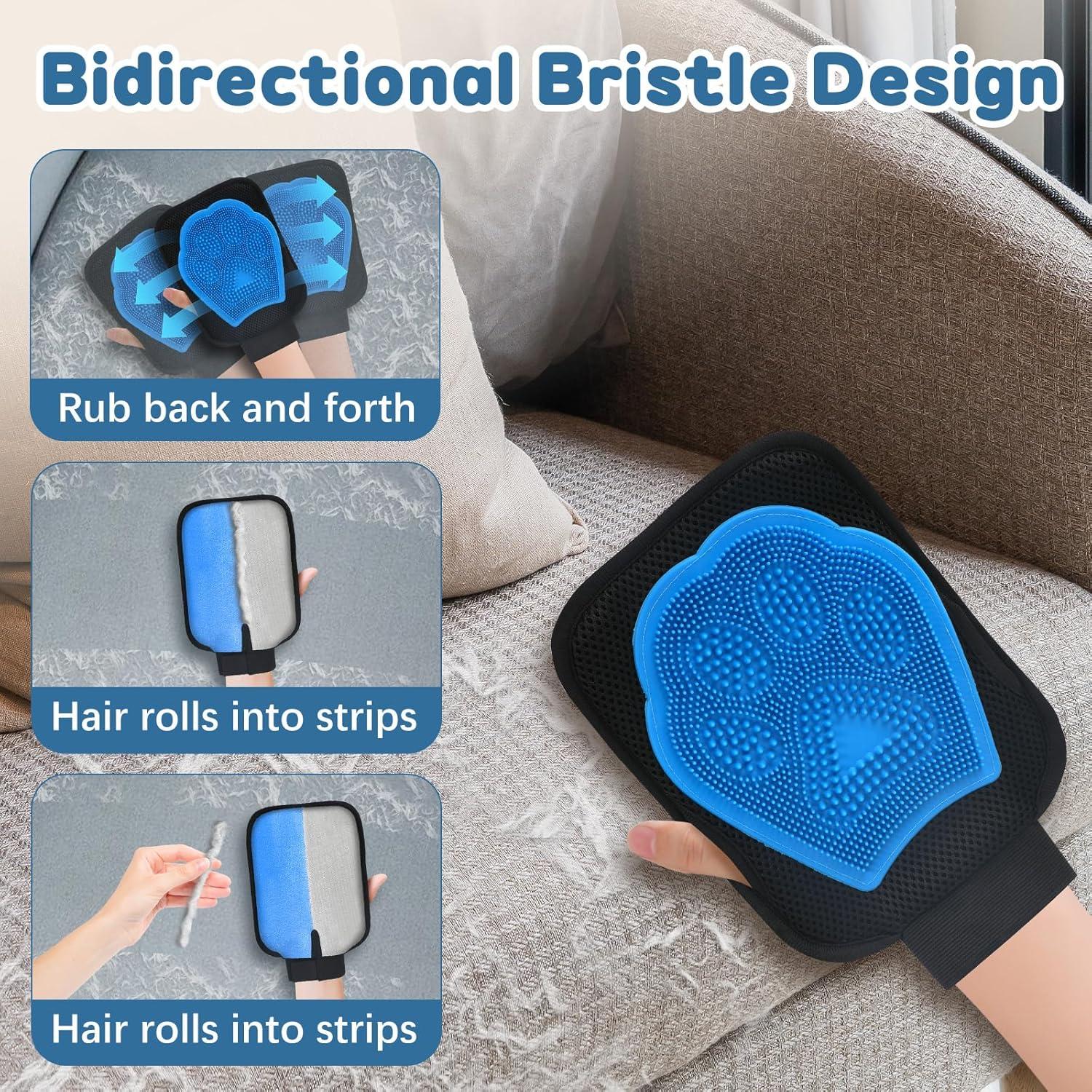 Guante Removedor de Pelo de Mascotas Cuipingoo 2 en 1 Lavable