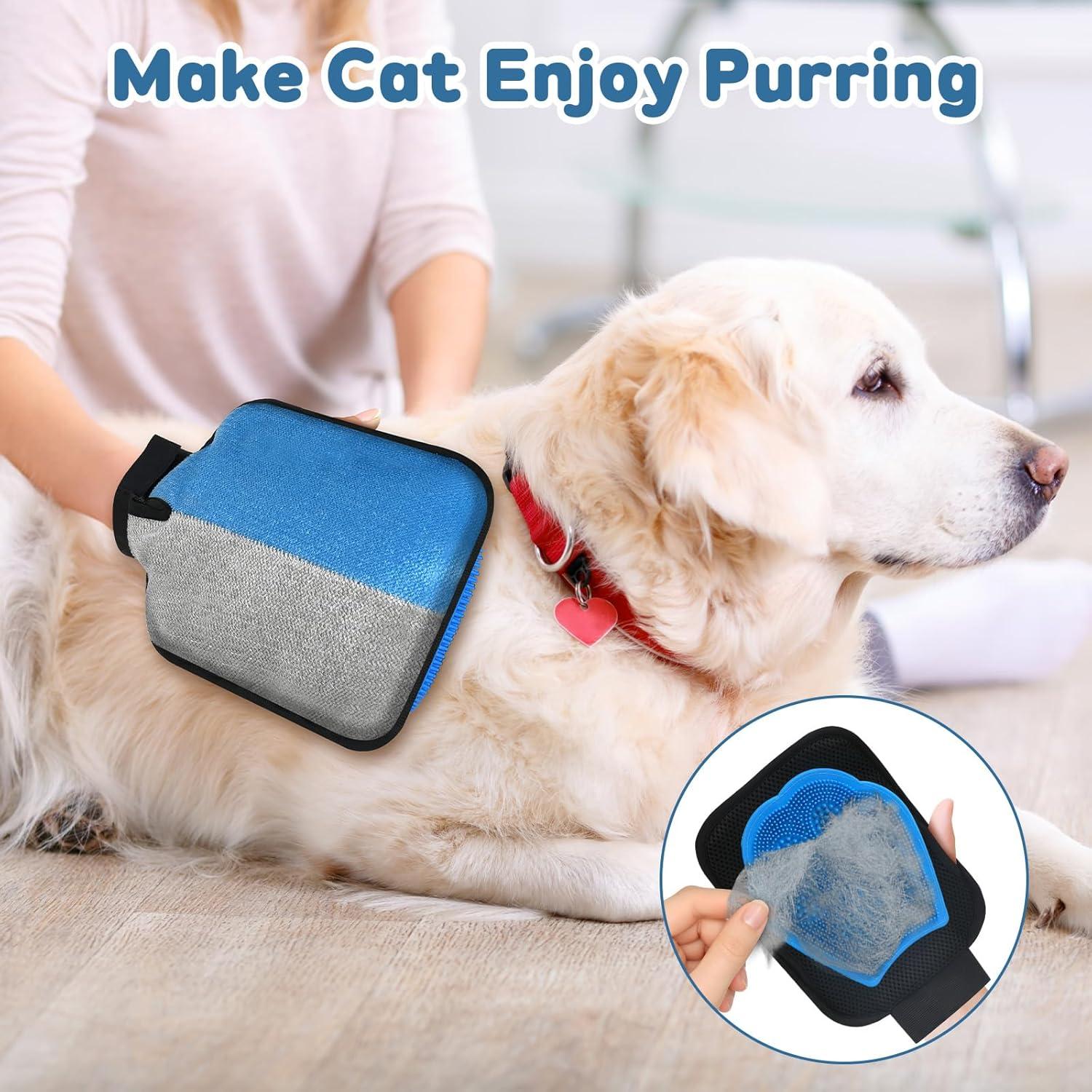 Guante Removedor de Pelo de Mascotas Cuipingoo 2 en 1 Lavable