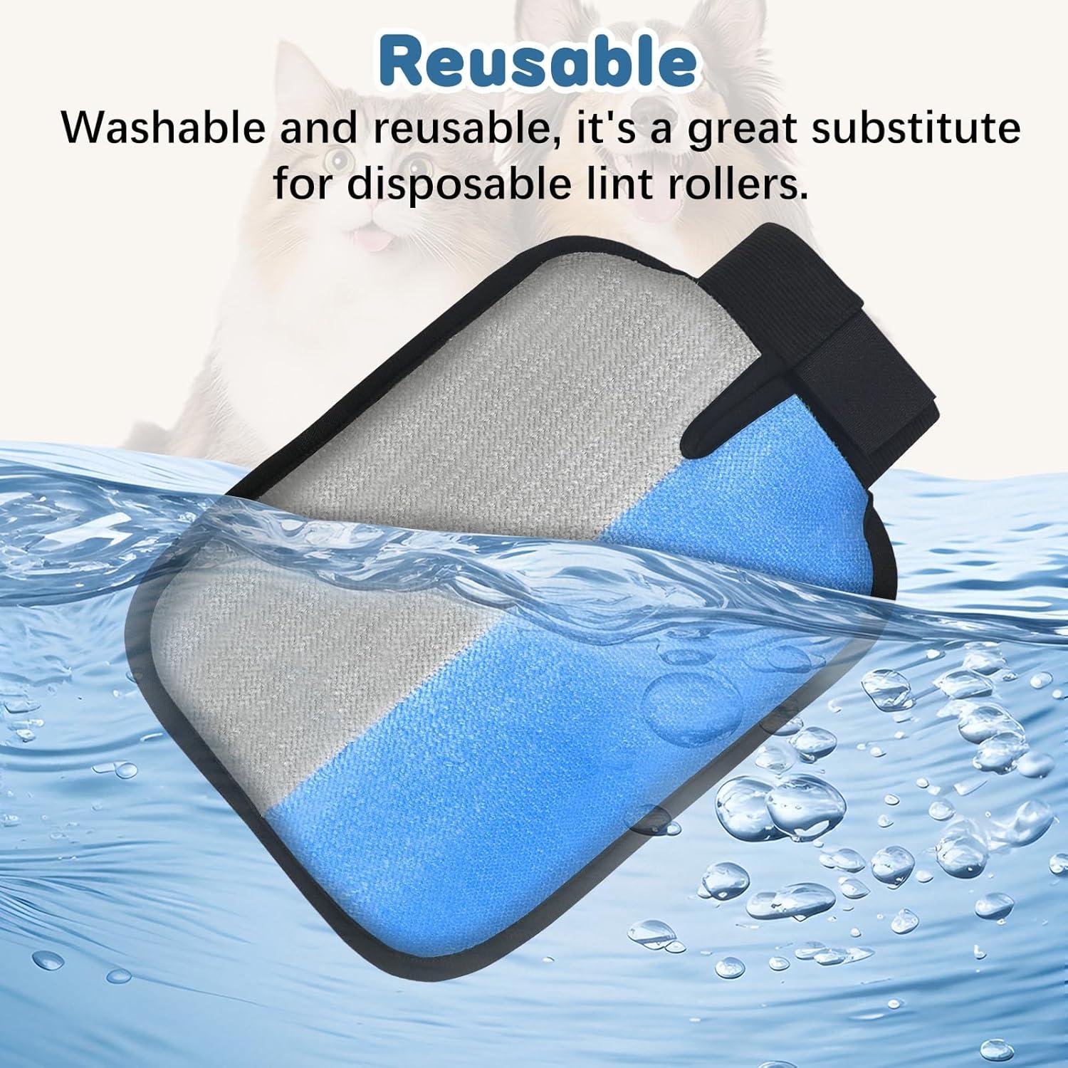 Guante Removedor de Pelo de Mascotas Cuipingoo 2 en 1 Lavable