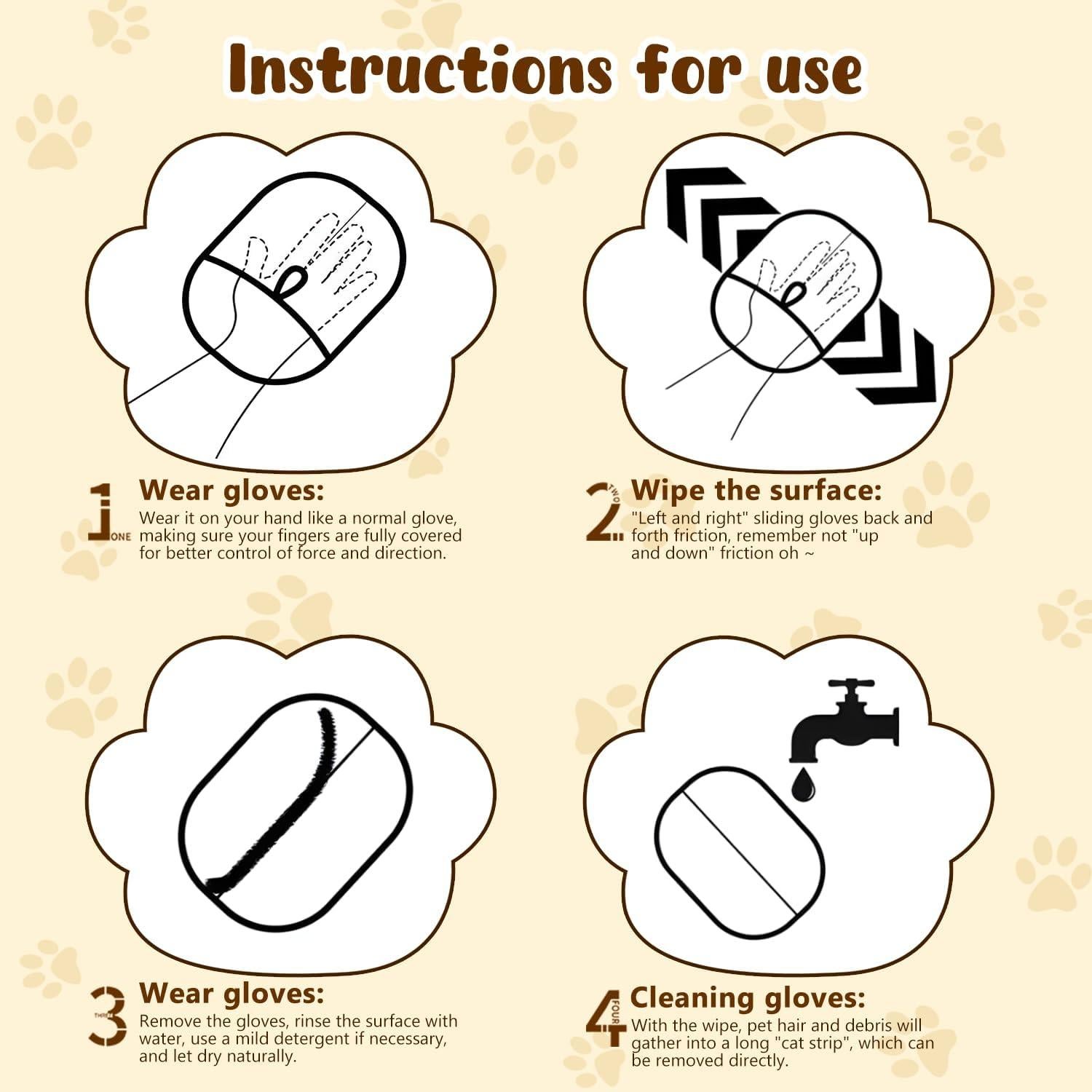 Guantes de Aseo Electroestáticos para Mascotas - 2 Piezas