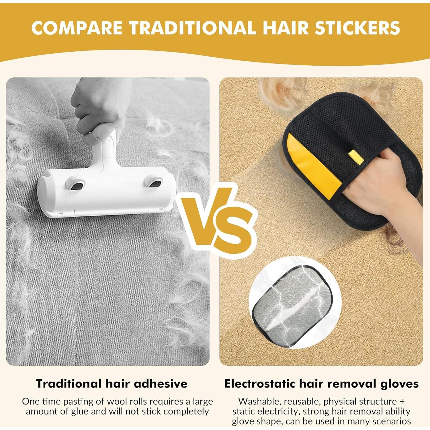 Guantes Electroestáticos para Eliminación de Pelo de Mascotas - 2 Piezas - 24 cm