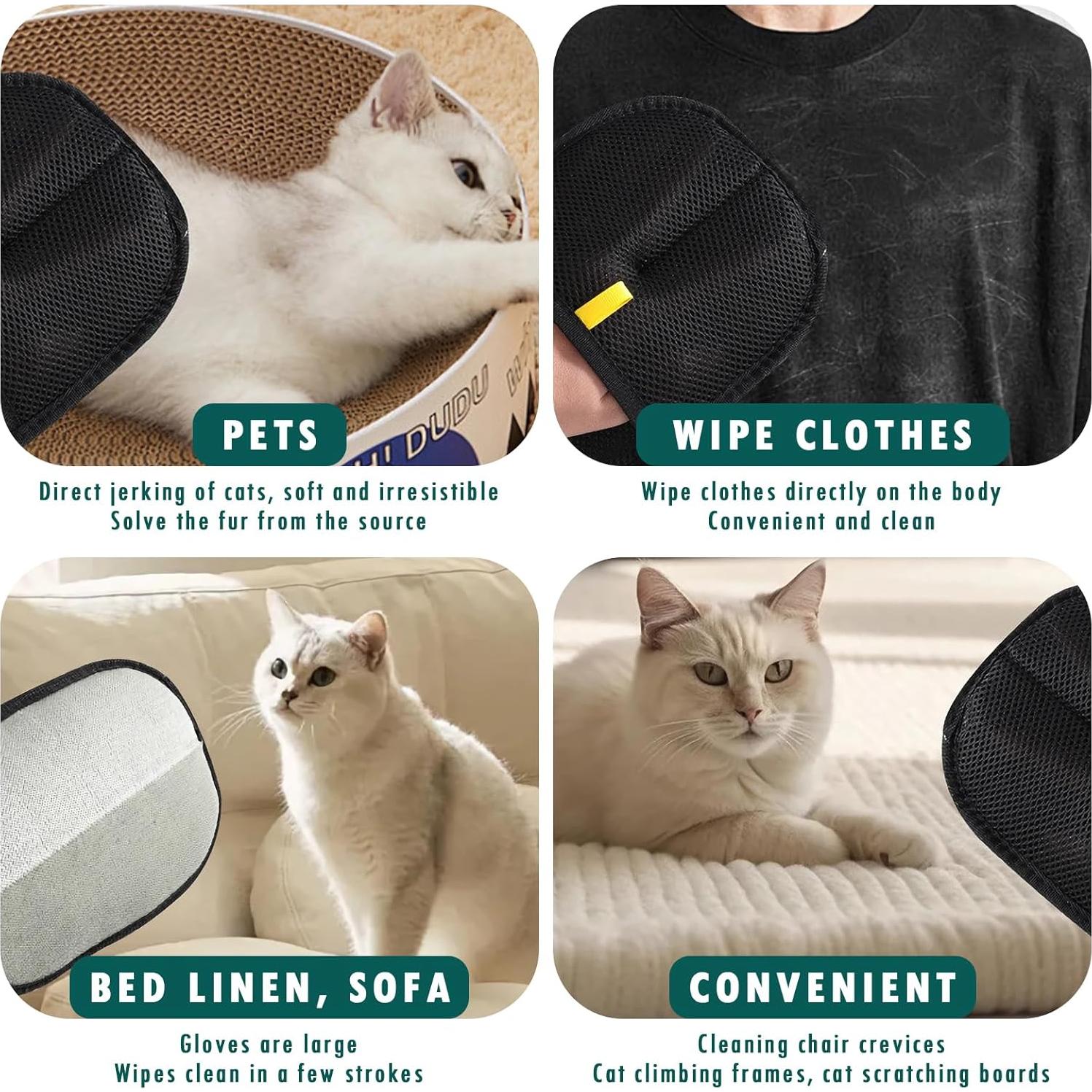 Guantes de Aseo Doble Cara Aerbee para Mascotas 22.5x16.6cm