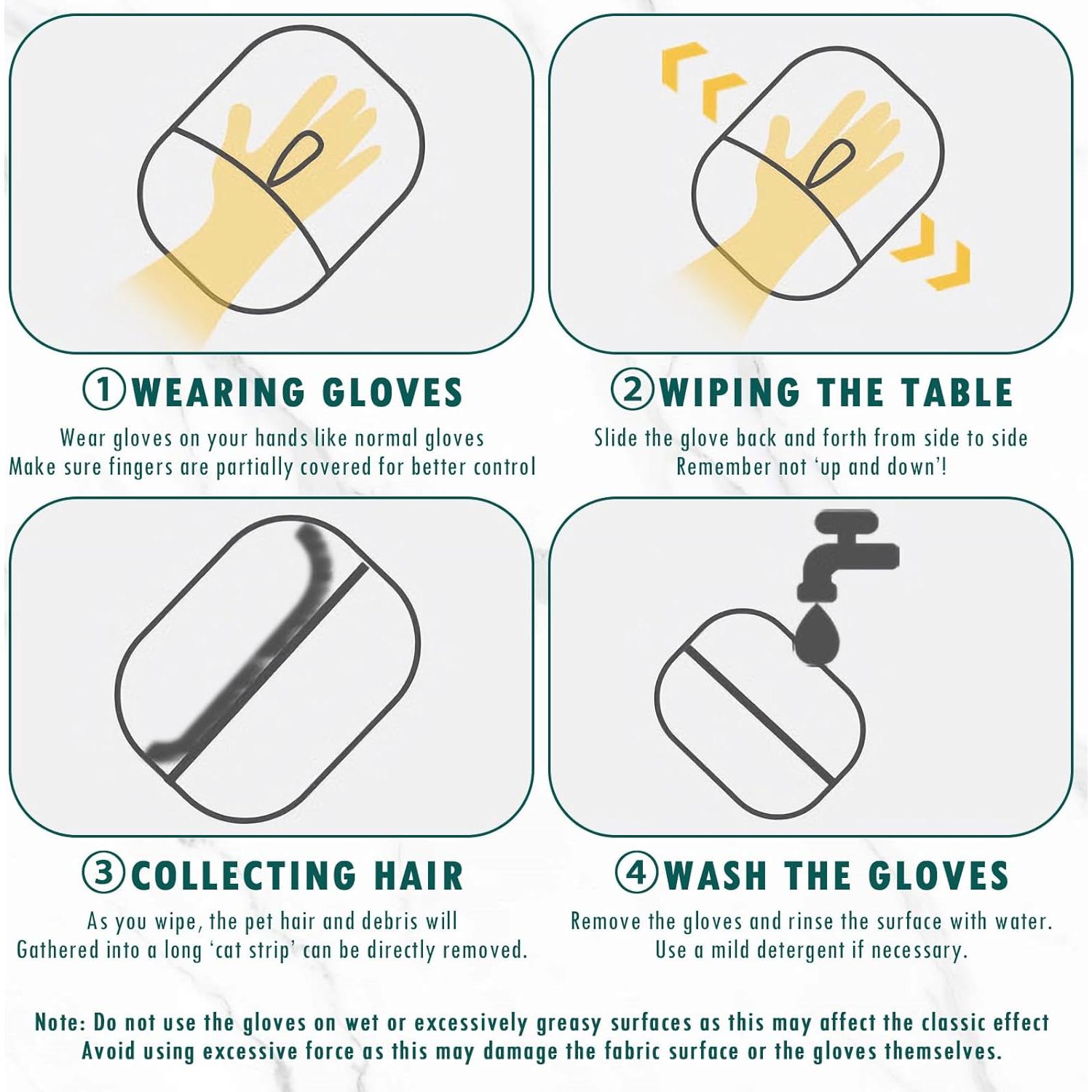 Guantes de Aseo Doble Cara Aerbee para Mascotas 22.5x16.6cm