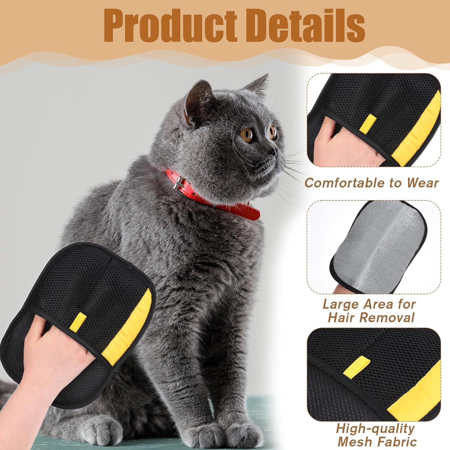 Guantes Removedores de Pelo de Mascota BOHUIZ 2 Piezas Amarillo