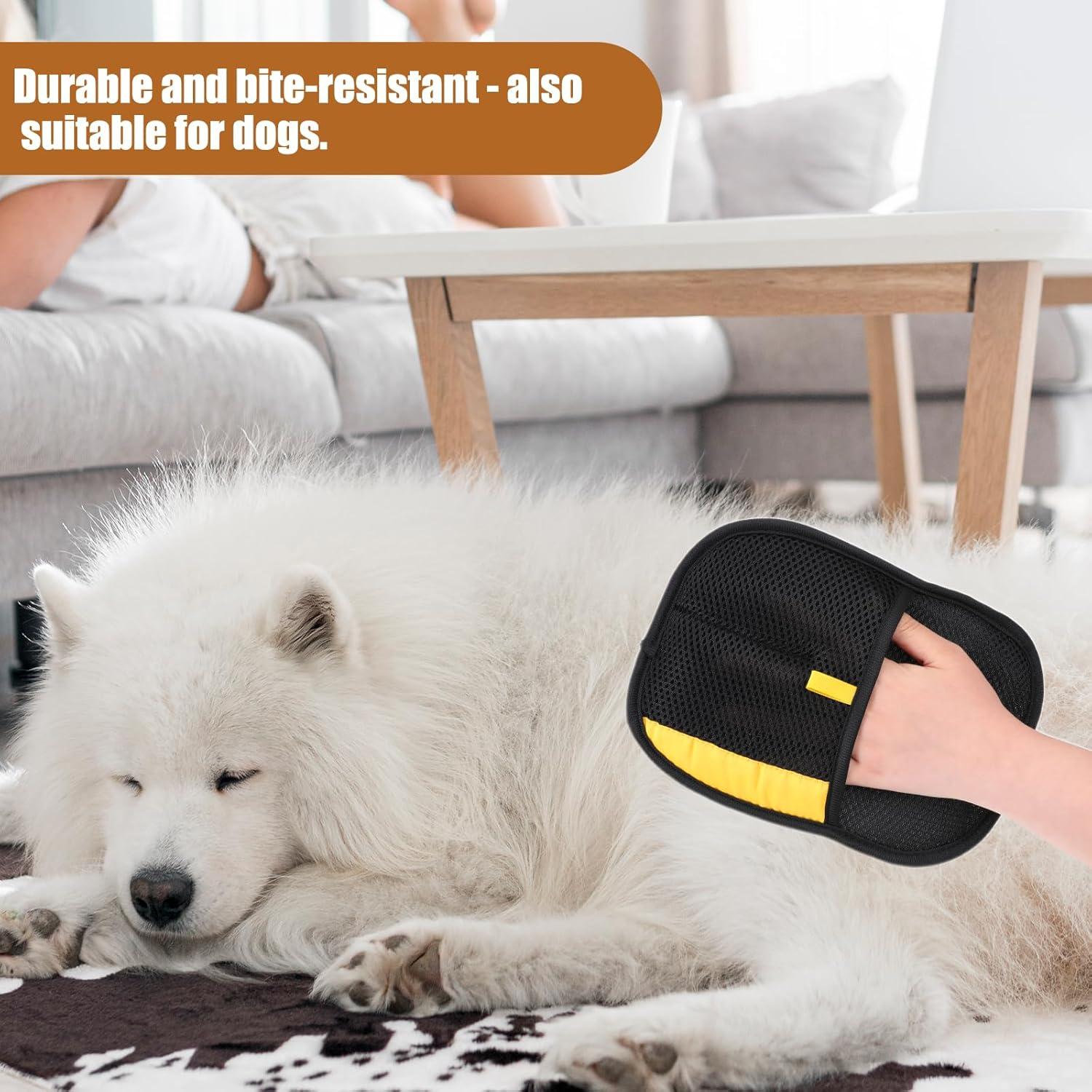 Guantes Removedores de Pelo de Mascota BOHUIZ 2 Piezas Amarillo