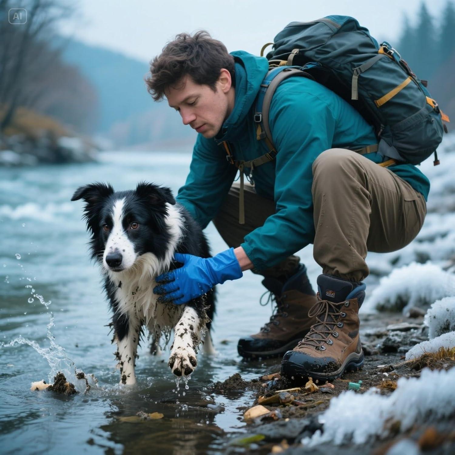 Dog Bathing Gloves & Pet Grooming Gloves - 6-Piece Set with Dog Bath Brush for Cat Bathing Supplies, Veterinarian-Recommended, Ergonomic & Gentle Cleaning (Blue)