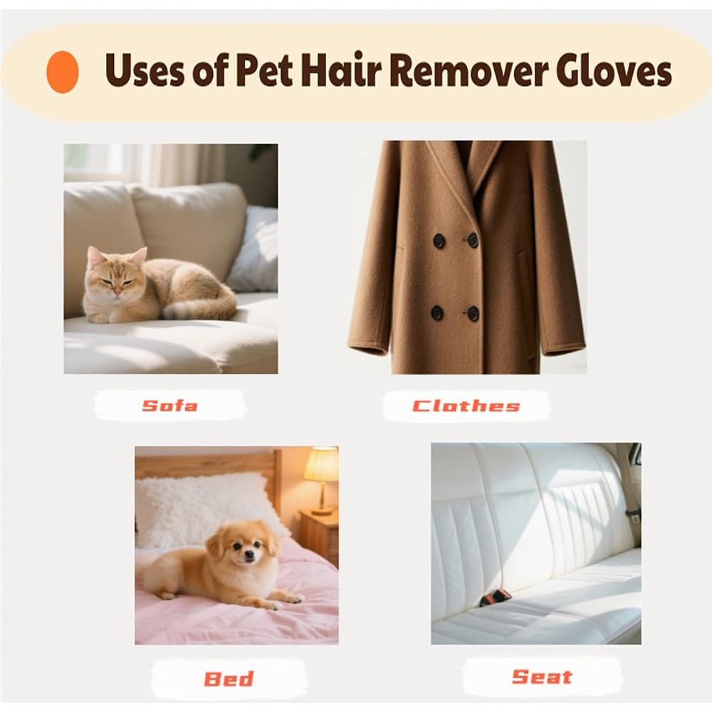 Peine y Guantes de Limpieza para Mascotas FLFNB 1PCS+1PCS