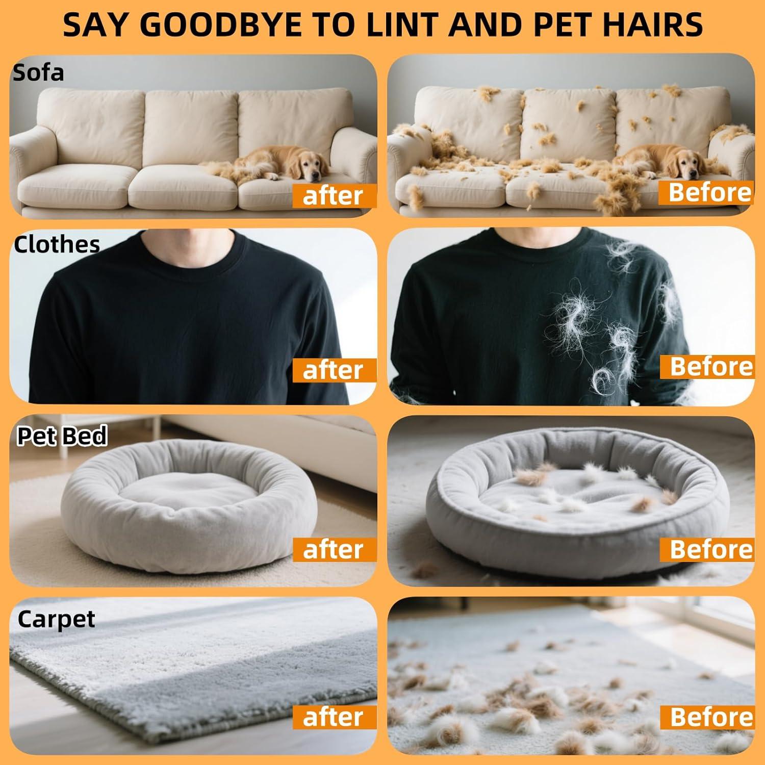 Guantes de Eliminación de Pelo de Mascotas Kiwiwoof 2 Pcs Amarillo