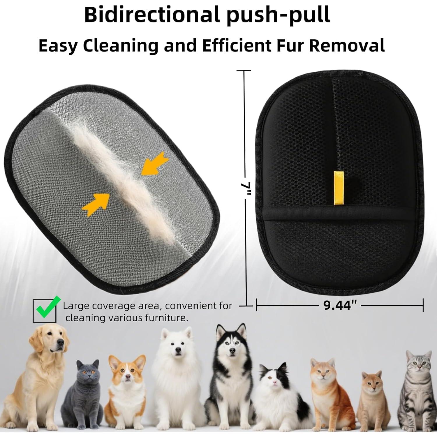 Guantes de Eliminación de Pelo de Mascotas Kiwiwoof 2 Pcs Amarillo