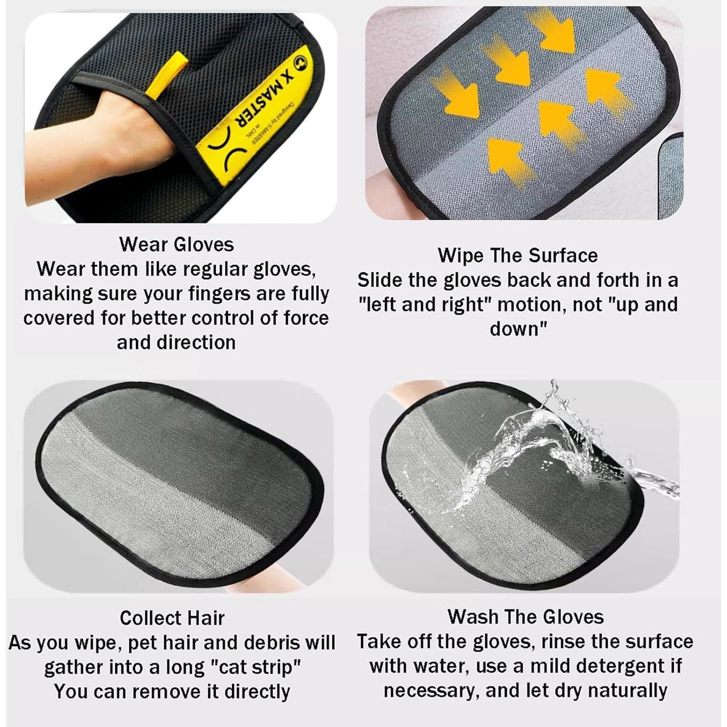 Guante Removedor de Pelo de Mascotas Genérico 2PC Negro