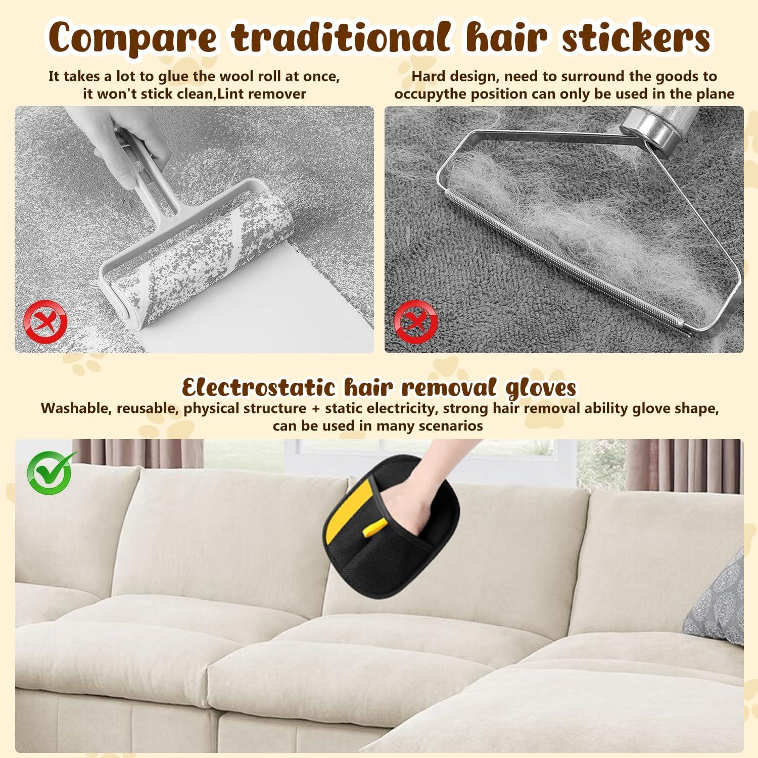 Guantes de Aseo para Mascotas QentAnud 2PCS - Eliminación Pelo