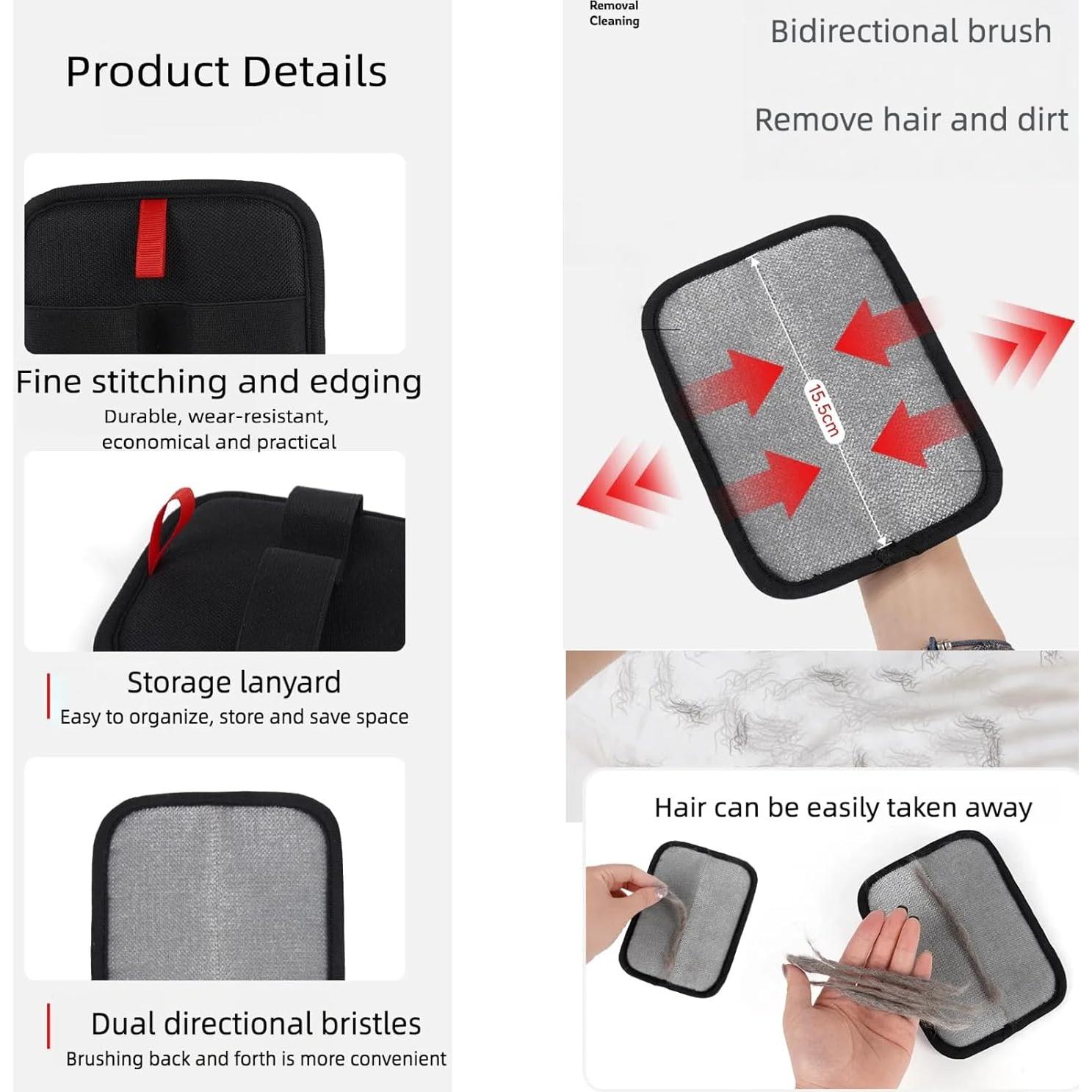 Guante Quitapelos de Mascotas Tobnased 2PC Ecológico 18.5x18cm