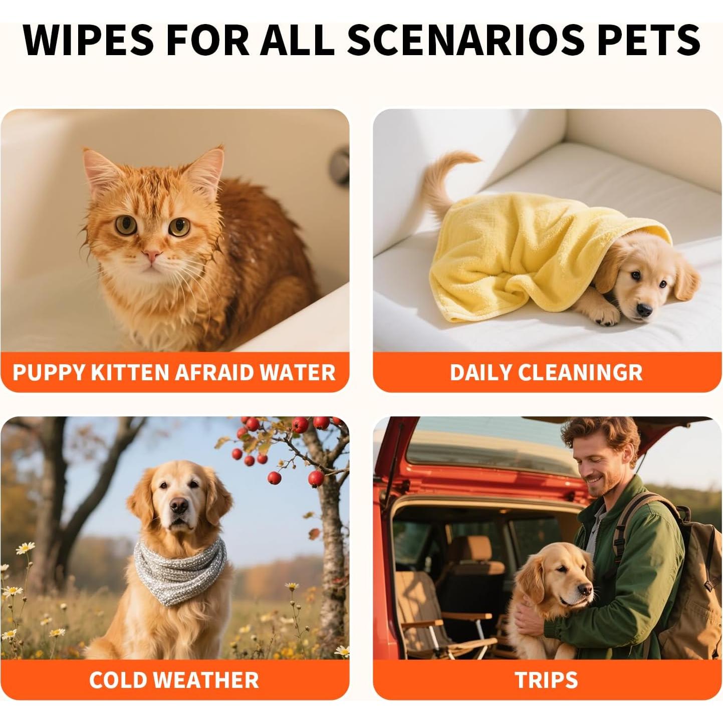 Toallitas Limpiadoras para Mascotas Wagsage 18 PCS Aloe Vera