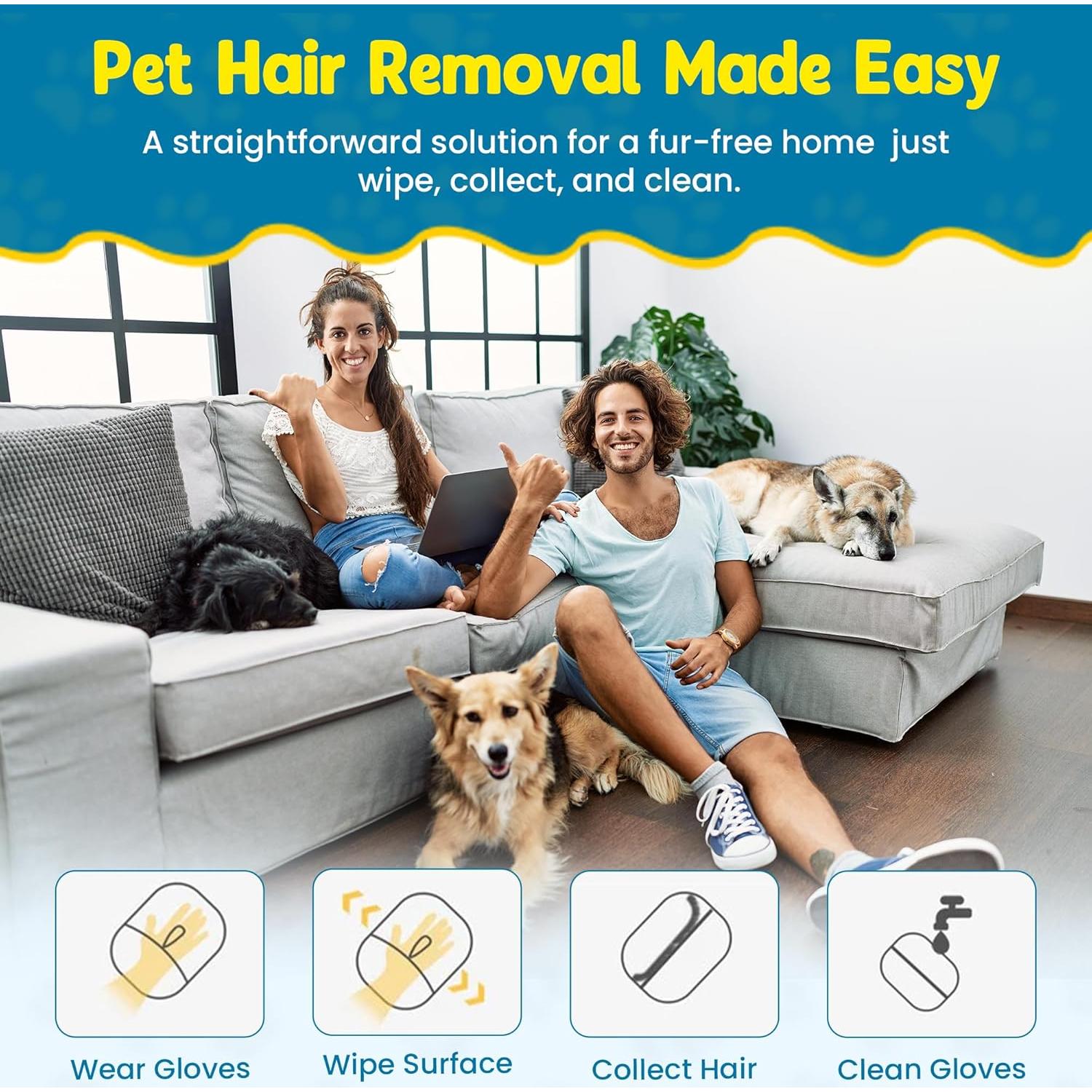 Guante Electroestático Niblomia para Remoción de Pelo de Mascotas