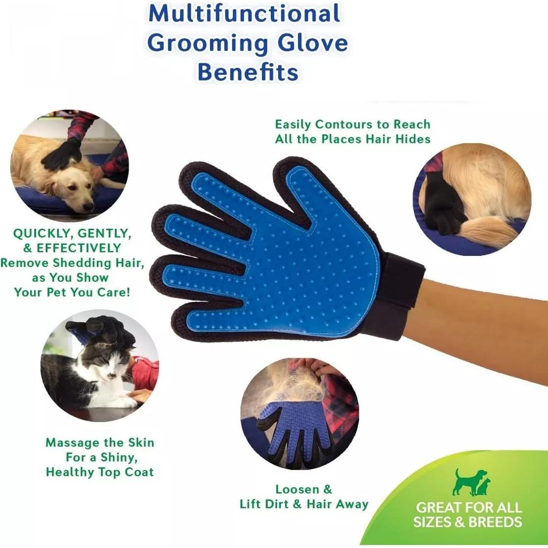Guantes de Aseo para Mascotas SSelections - 1 Par Azul