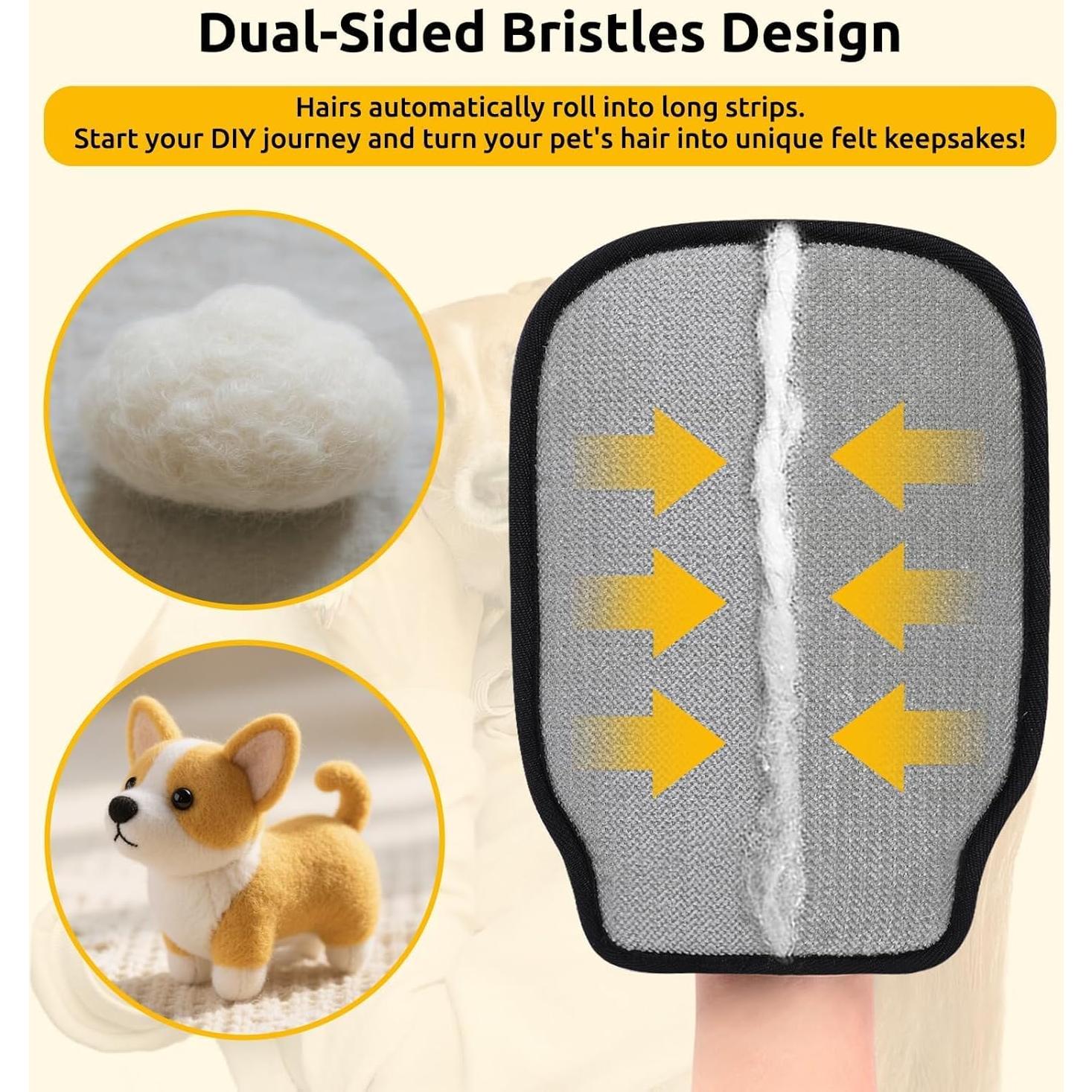 Guante Quitapelos SAWMONG 2 Pcs para Mascotas - Reutilizable