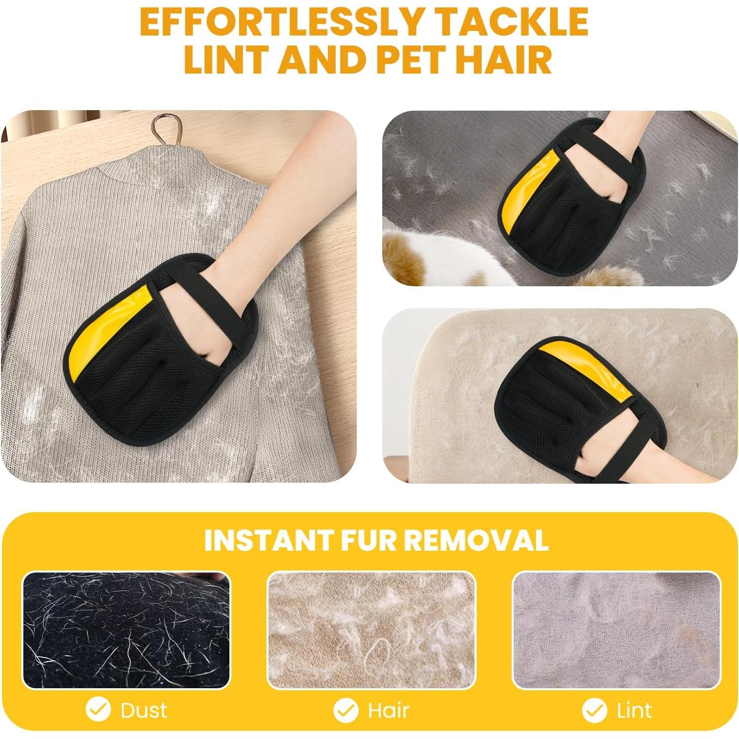 Guante Eliminador de Pelo de Mascota Guowo 2 Pcs Reutilizable