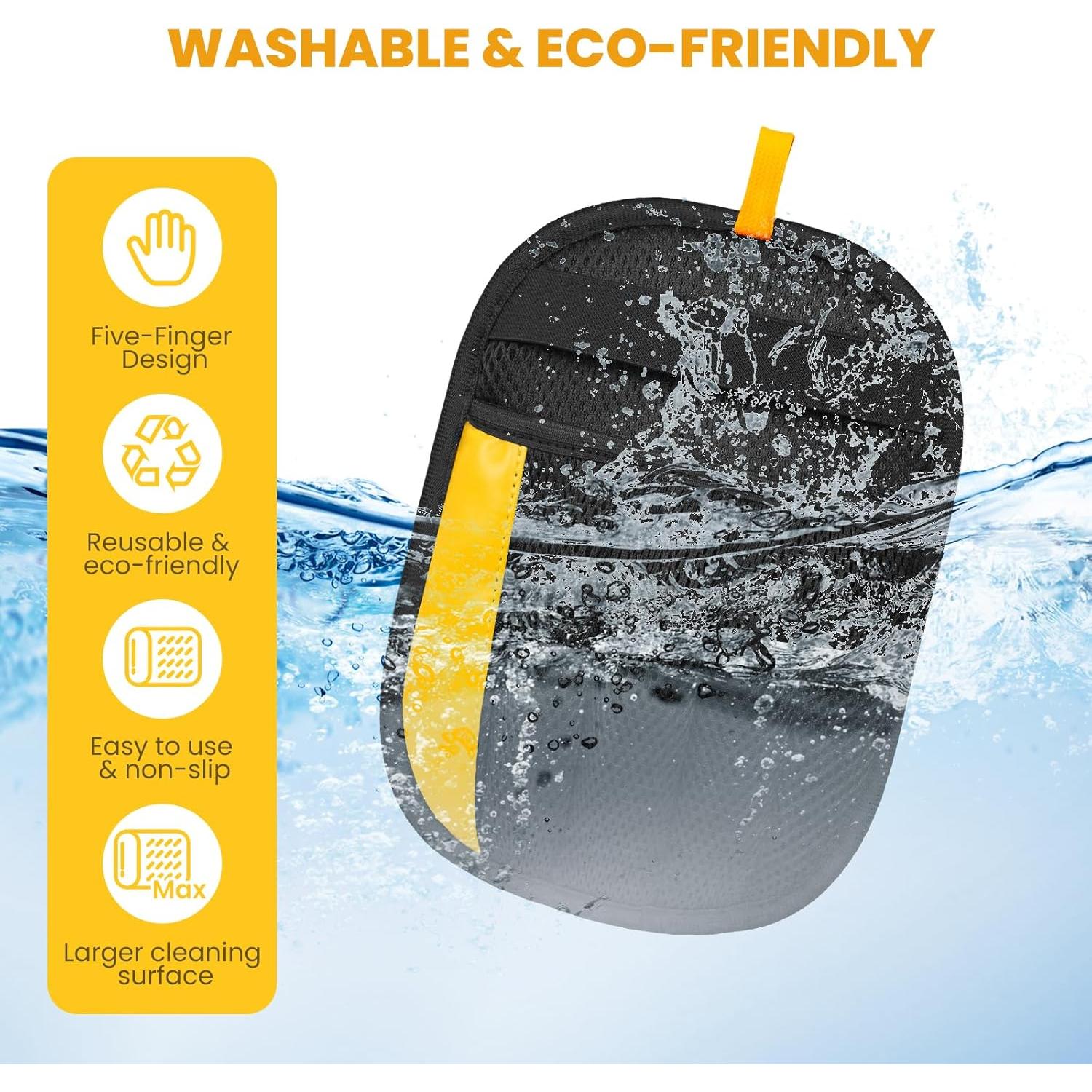 Guante Eliminador de Pelo de Mascota Guowo 2 Pcs Reutilizable