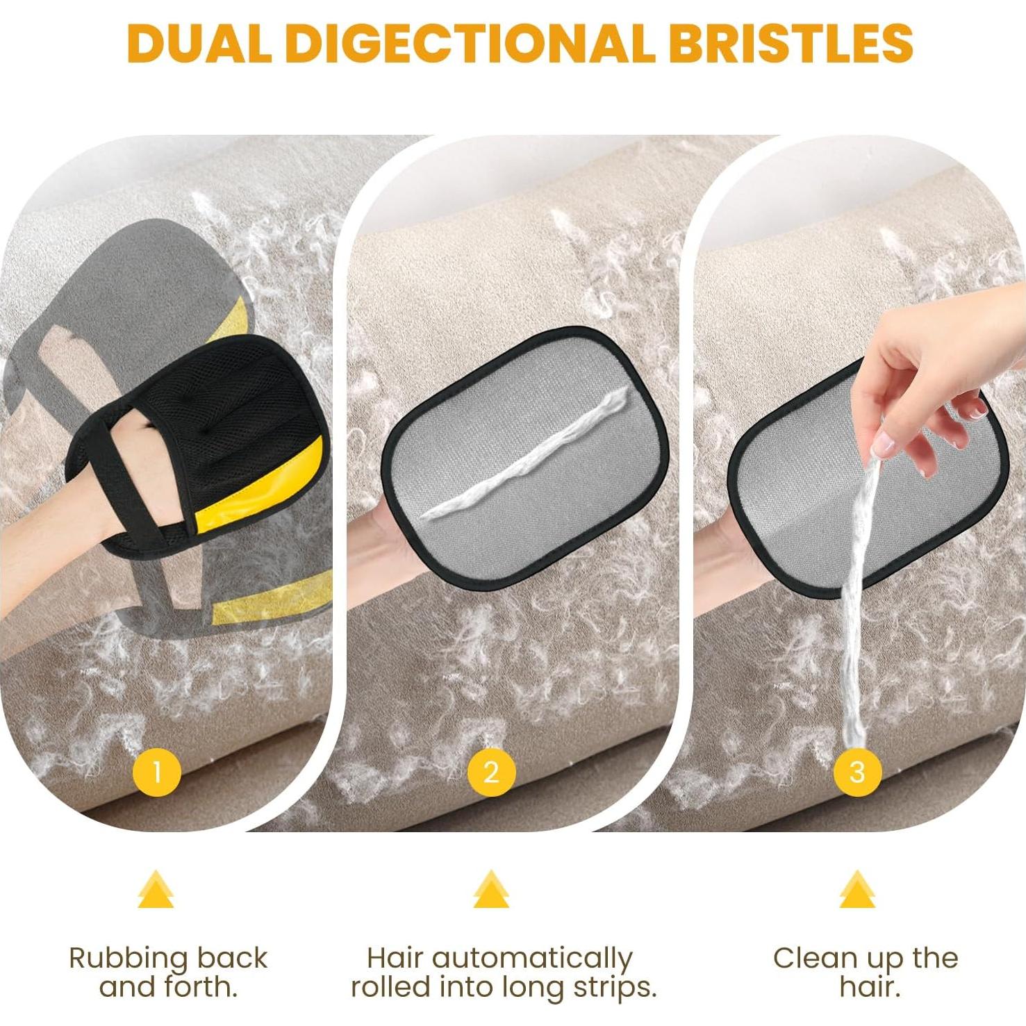 Guante Eliminador de Pelo de Mascota Guowo 2 Pcs Reutilizable