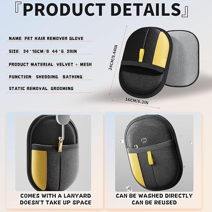 Guantes Electroestáticos para Remover Pelo de Mascotas - 5 Pcs
