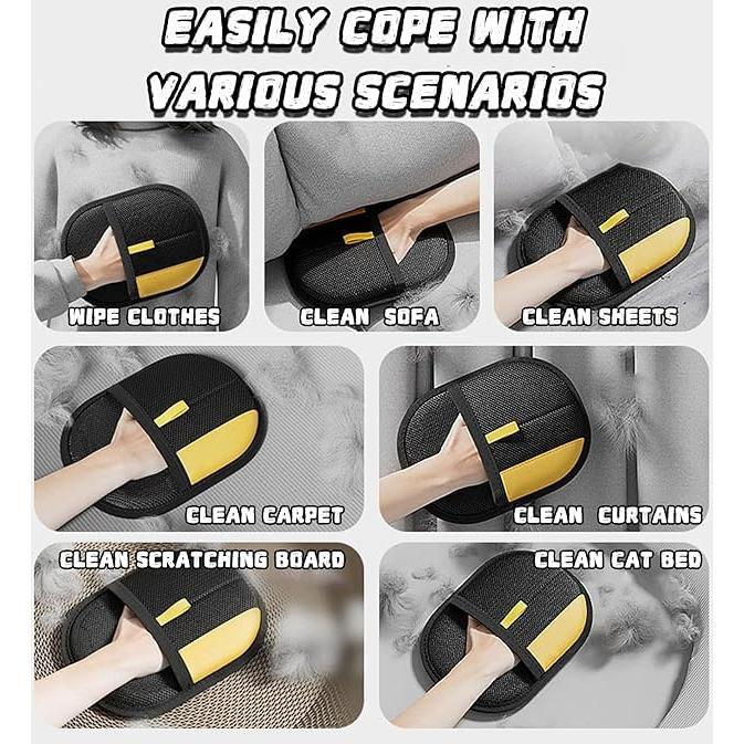 Guantes Electroestáticos para Remover Pelo de Mascotas - 5 Pcs