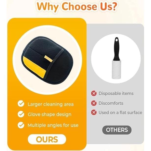 Guantes Electroestáticos para Remover Pelo de Mascotas - 5 Pcs