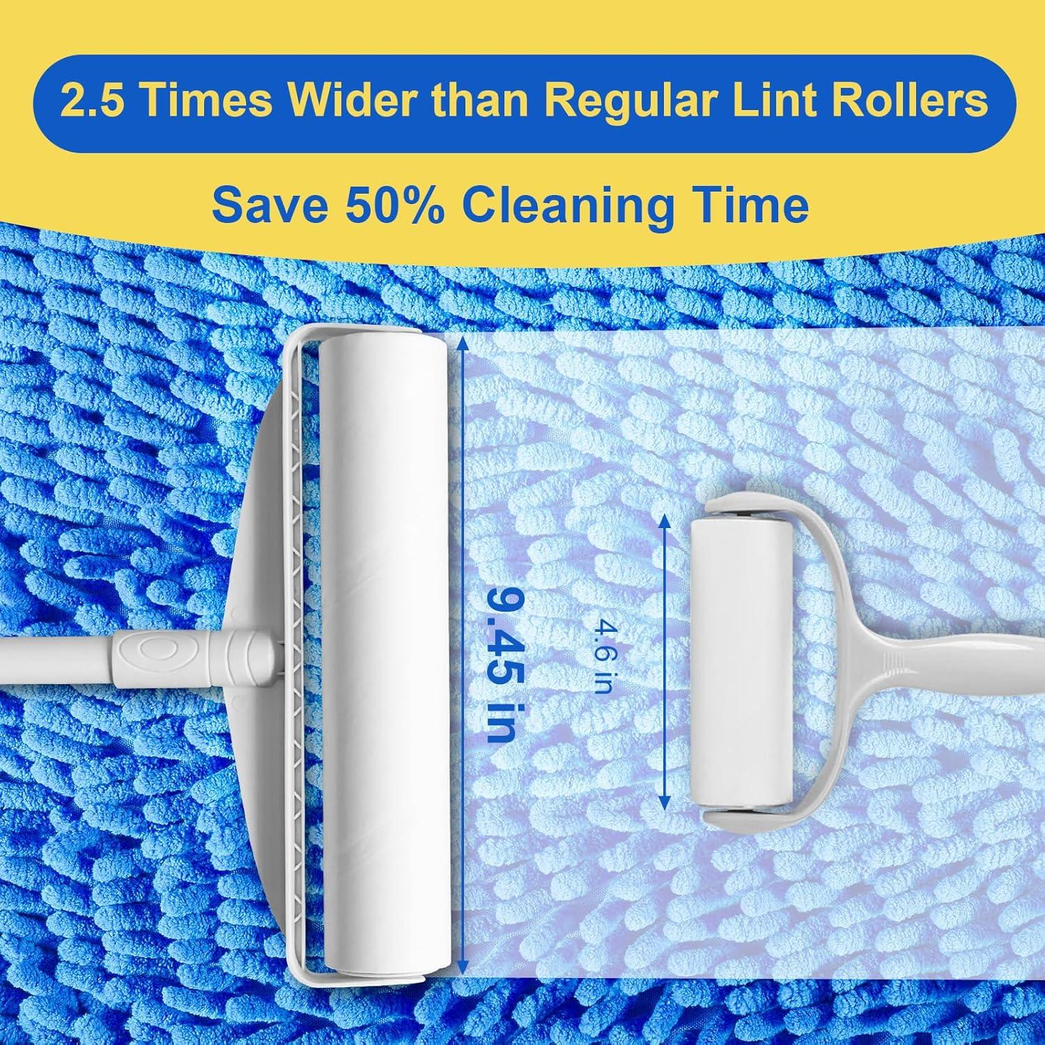 Rodillo de Pelusa Gigante Newooth 24 cm con 360 Hojas y Mango Extensible