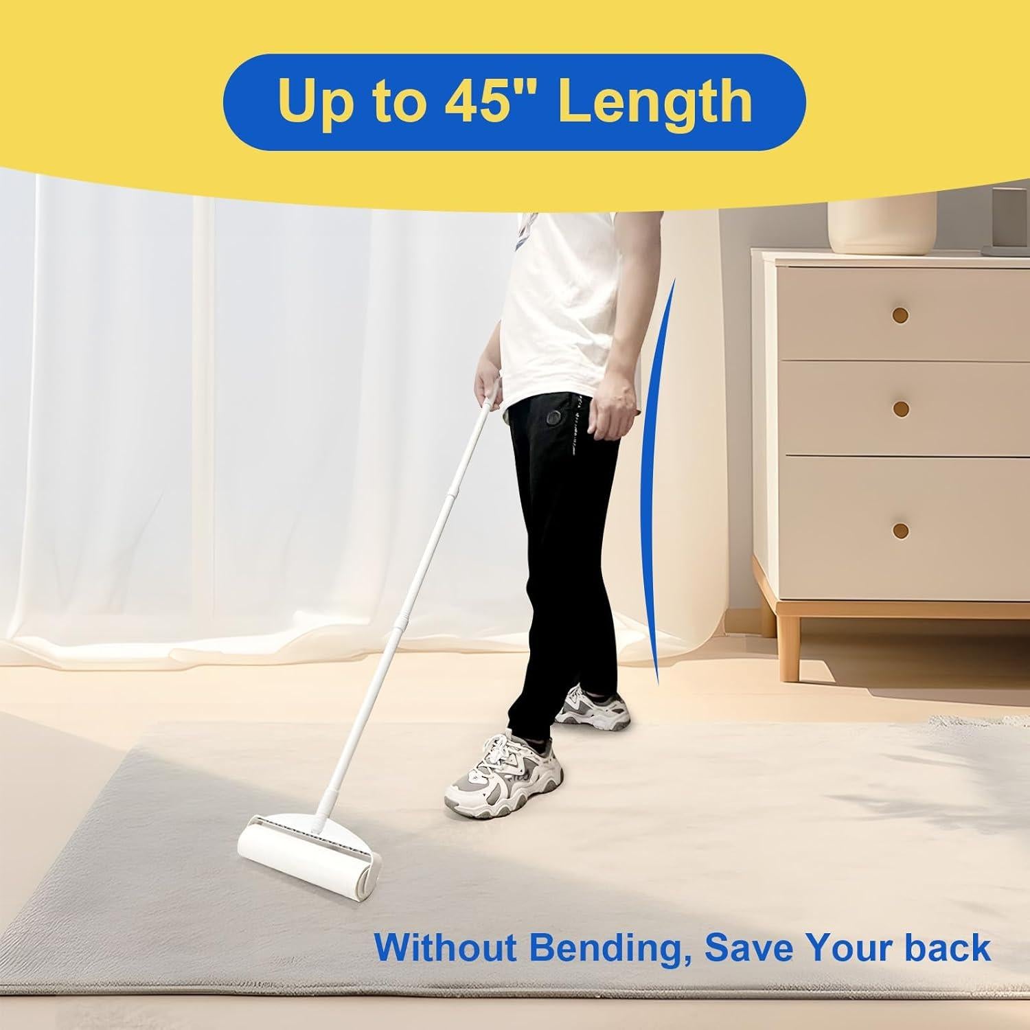 Rodillo de Pelusa Gigante Newooth 24 cm con 360 Hojas y Mango Extensible