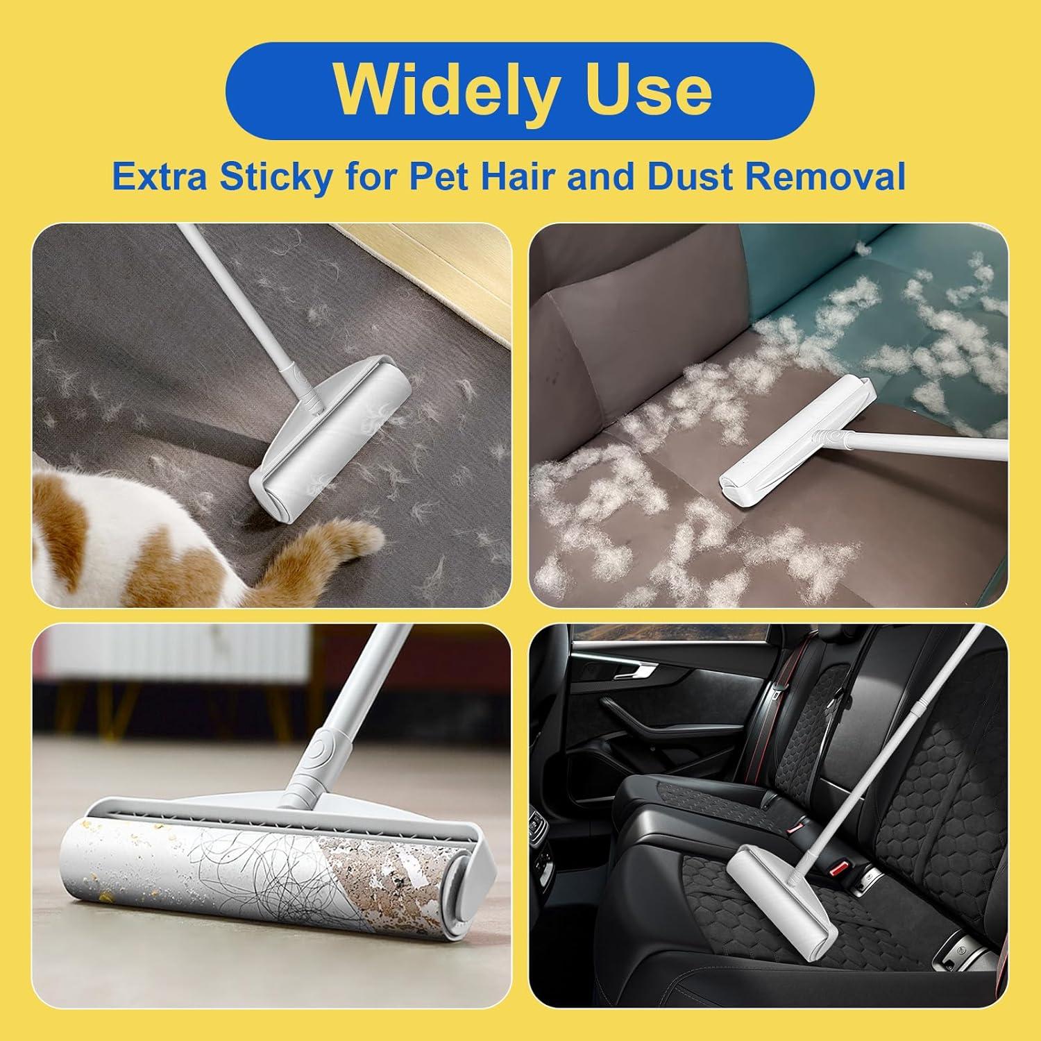 Rodillo de Pelusa Gigante Newooth 24 cm con 360 Hojas y Mango Extensible