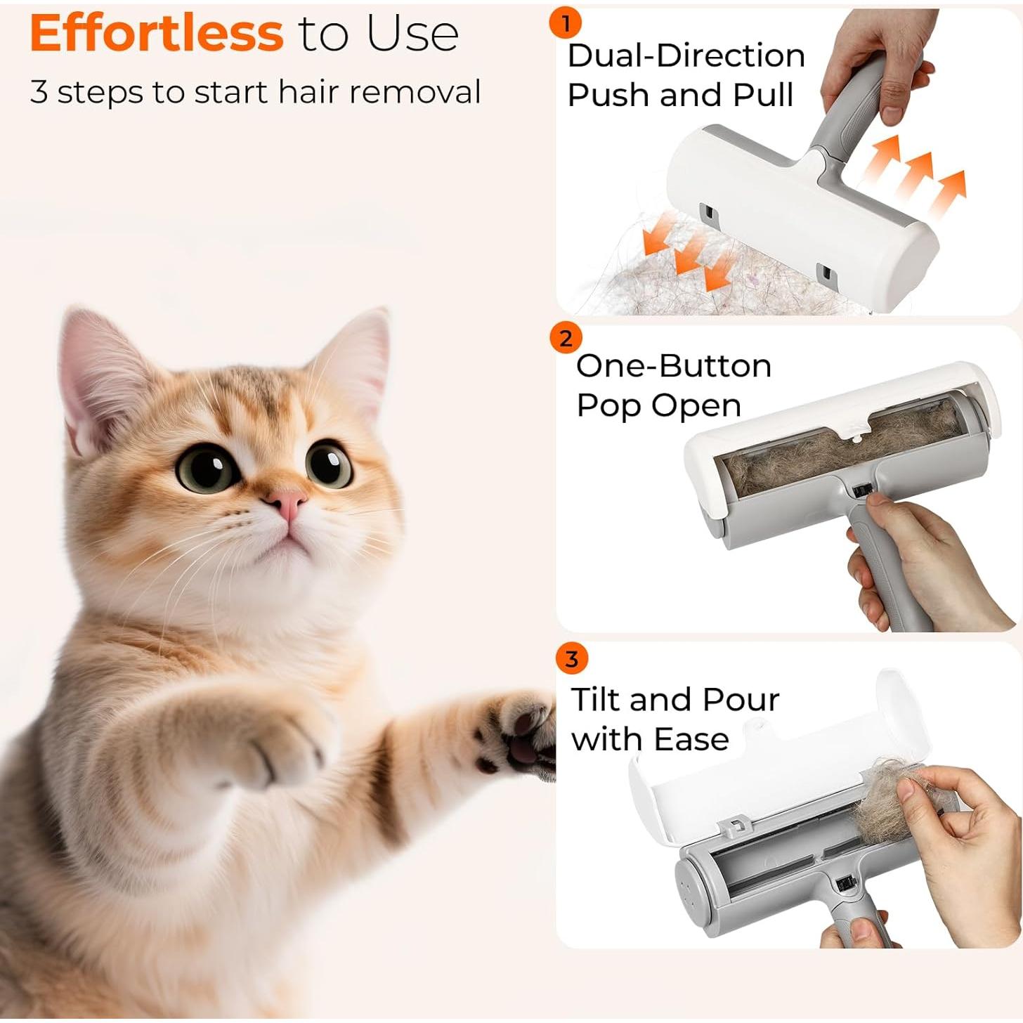 Removedor de Pelo de Mascotas Sesamiu - Rodillo Ecológico Autolimpiante