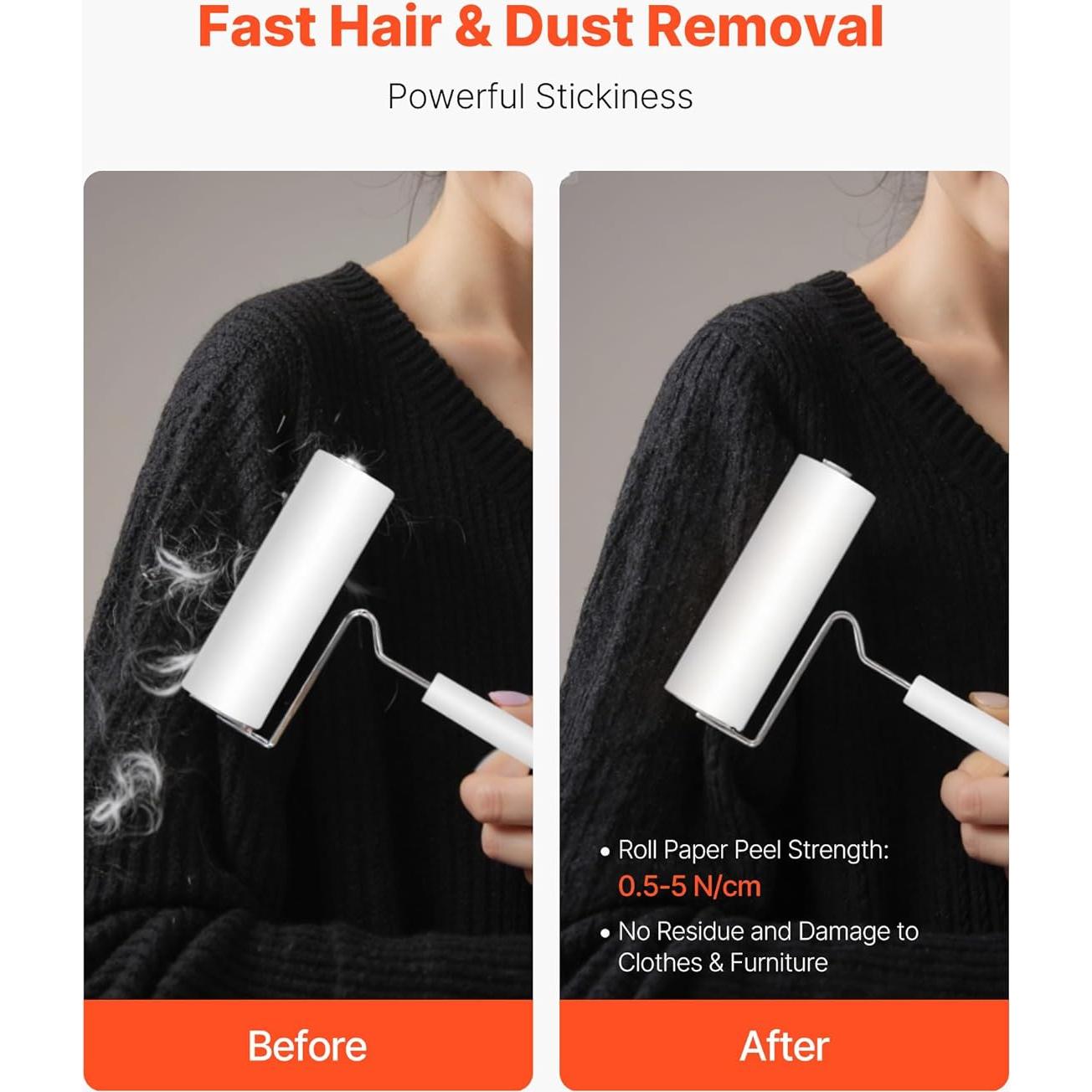 Rodillo Adhesivo VEVOR para Pelusa y Pelo de Mascotas - Set de 3