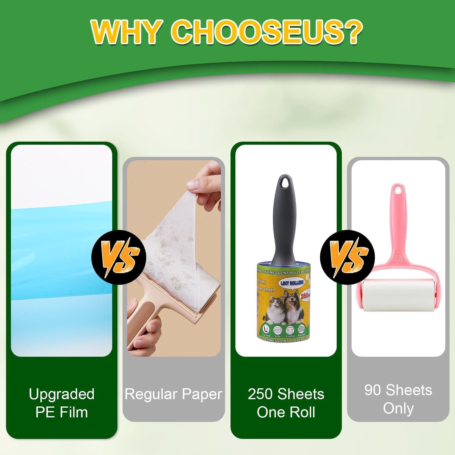 Rodillos Removedores de Pelos de Mascota Sunroda 500 Hojas