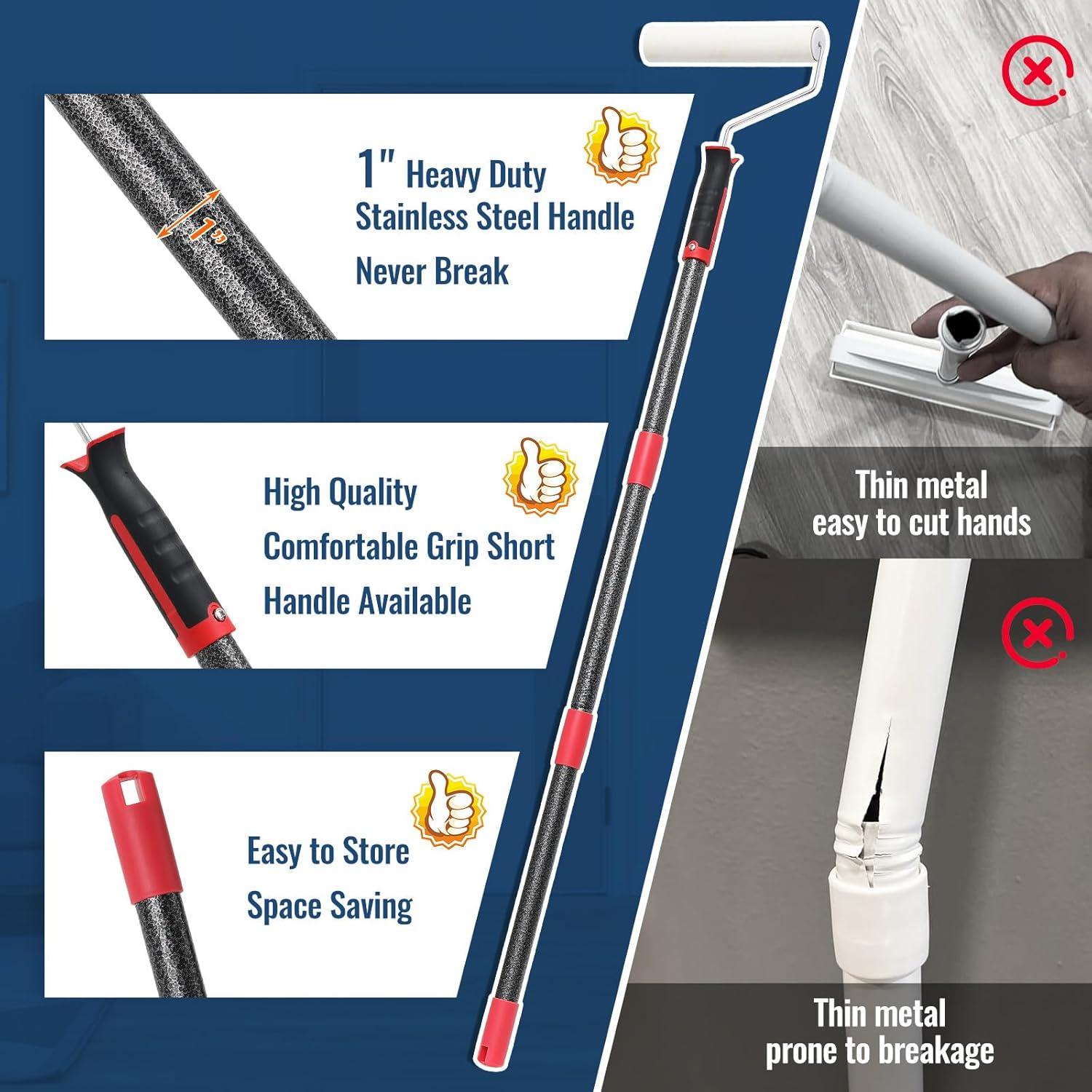 Rodillo de limpieza EUIJOIP 24 cm con mango extensible 130 cm