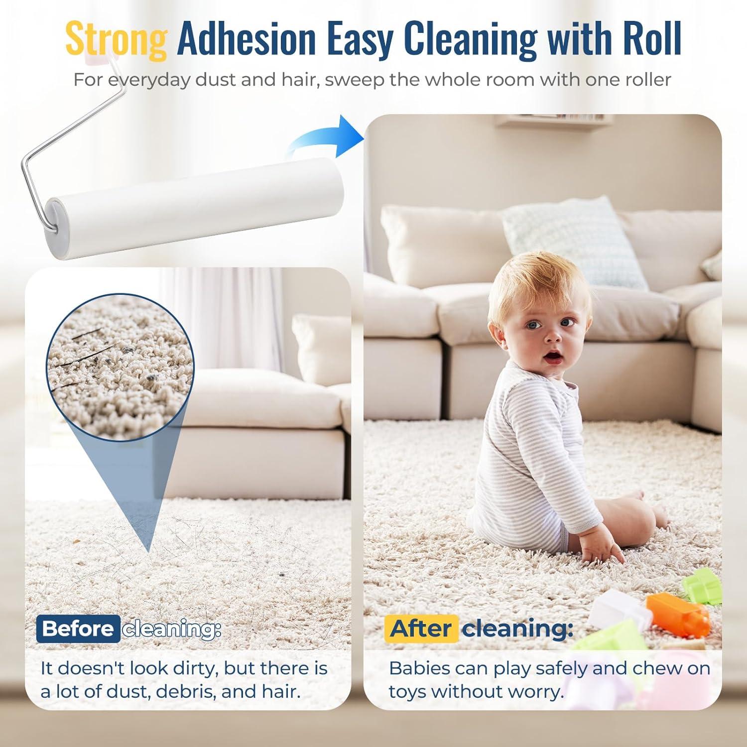 Rodillo de limpieza EUIJOIP 24 cm con mango extensible 130 cm