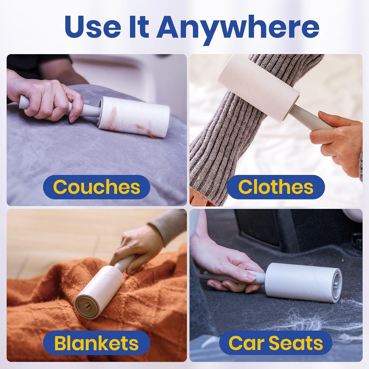 Rodillo Quitapelusas DELOMO 1,000 Hojas Azul - 5 Rodillos + 5 Recargas