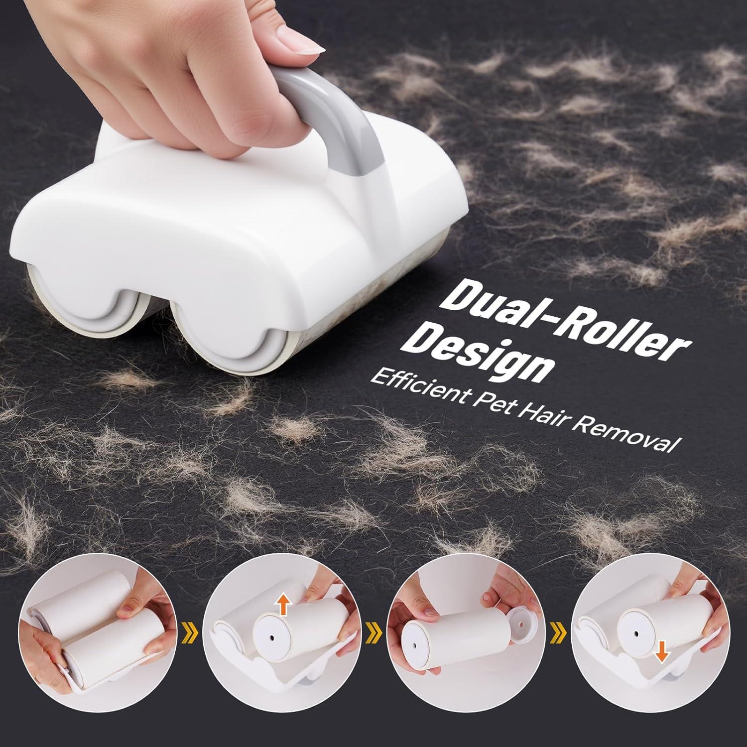 Rodillo Quitapelusas Doble NiHome con 4 Recambios, 90 Hojas